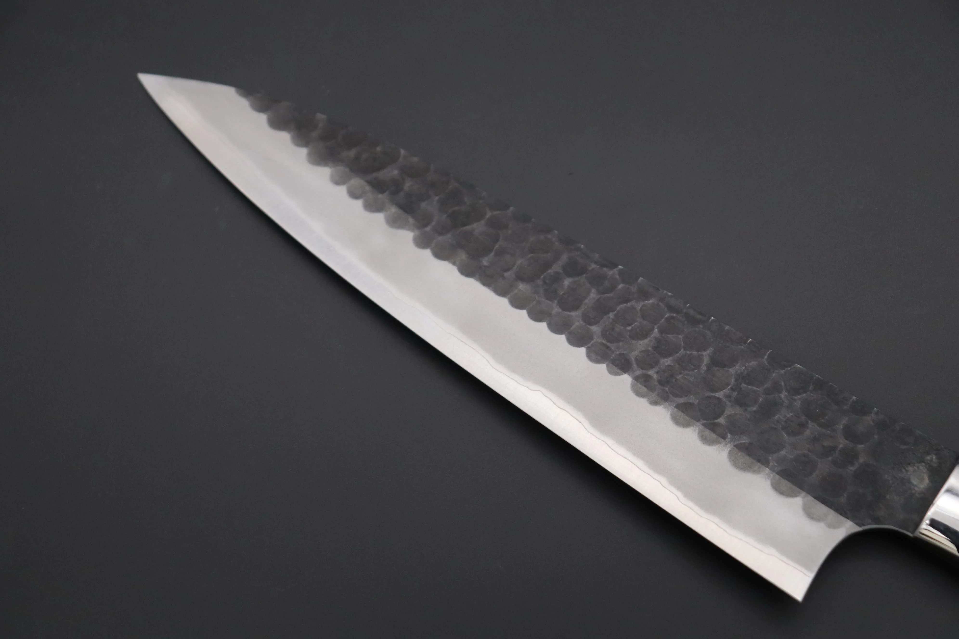 Takeshi Saji Aogami Super Custom Series Gyuto (150mm to 270mm, 5 sizes, Linen Micarta Handle) - Image 6