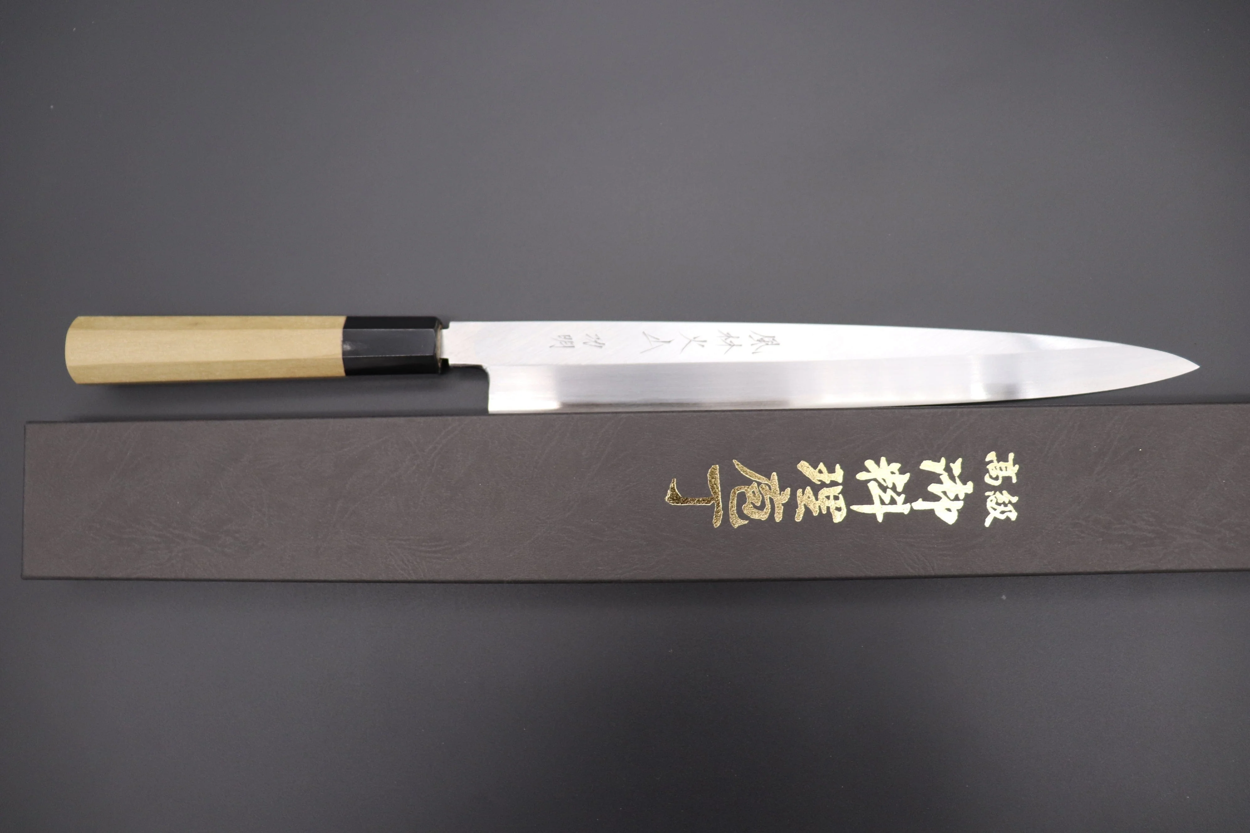 Fu-Rin-Ka-Zan Hon Kasumi Series Blue Steel No.2 Yanagiba (240mm to 300mm, 3 sizes) - Image 9
