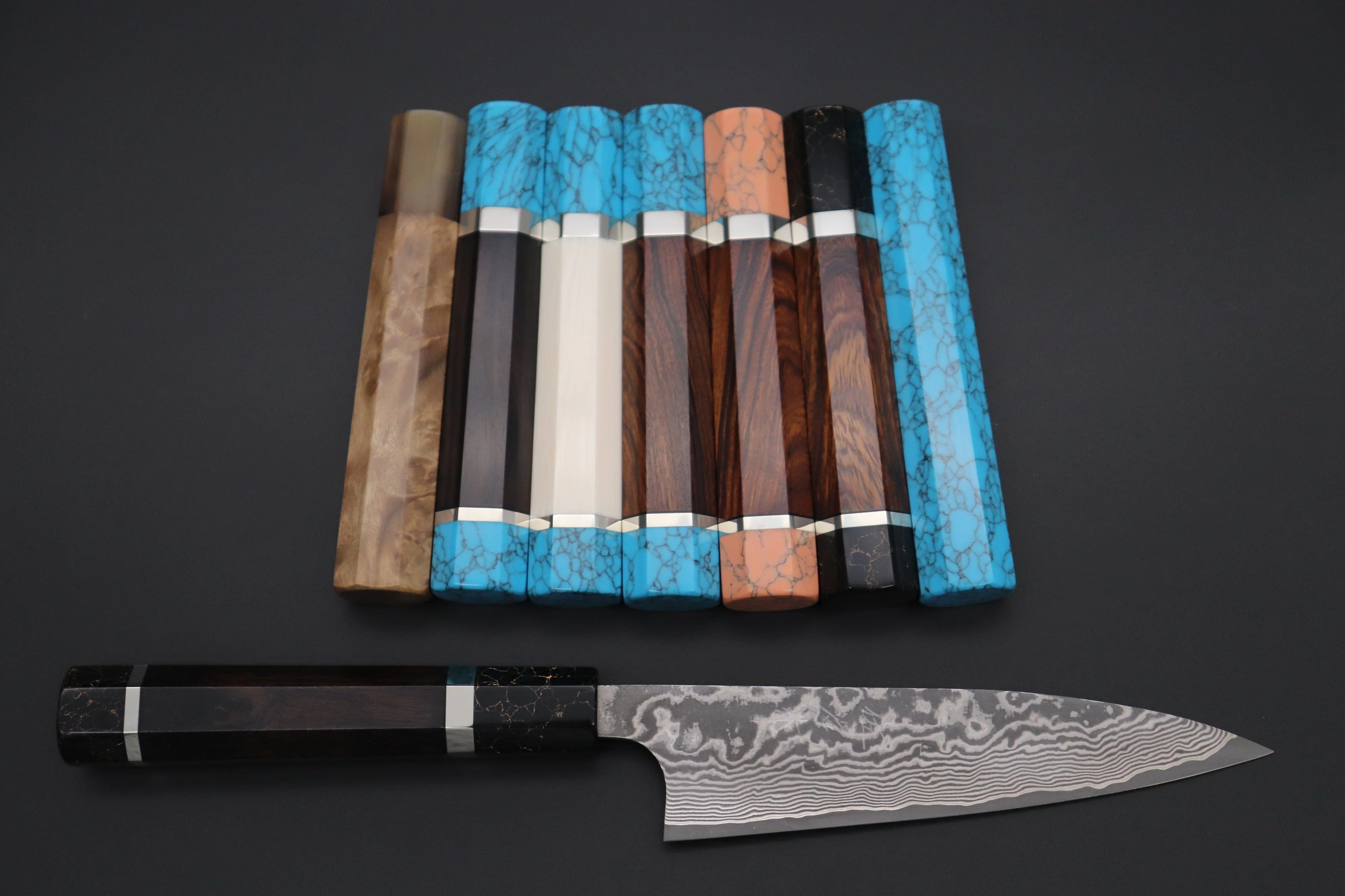 “Build Your Dream Knife” Takeshi Saji VG-10 Custom Black Nickel Damascus TSBO-7 Wa Petty 135mm (5.3 Inch)