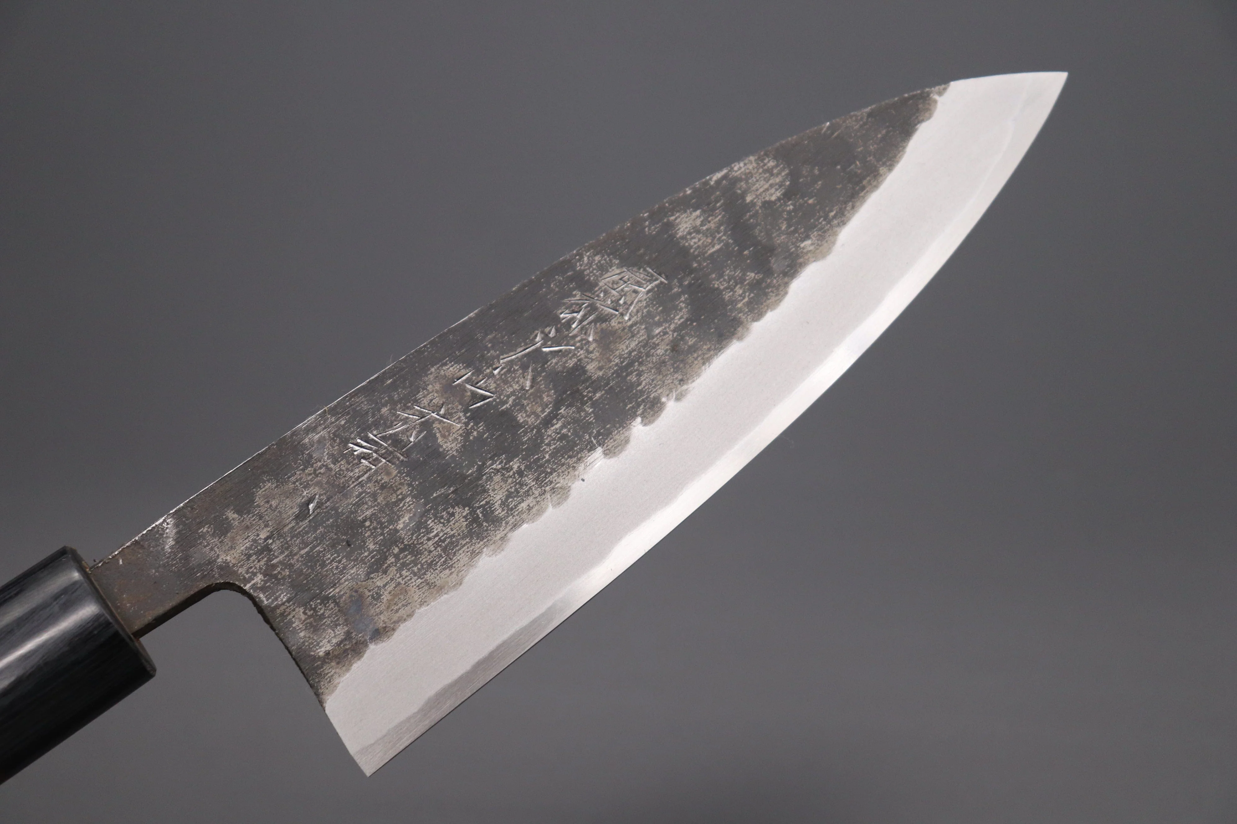 Fu-Rin-Ka-Zan Kurouchi White Steel No.2 Series Deba (Oval Shaped Red-Sandal Wood Handle with Black Pakka Wood Ferrules, 165mm and 180mm) - Image 2