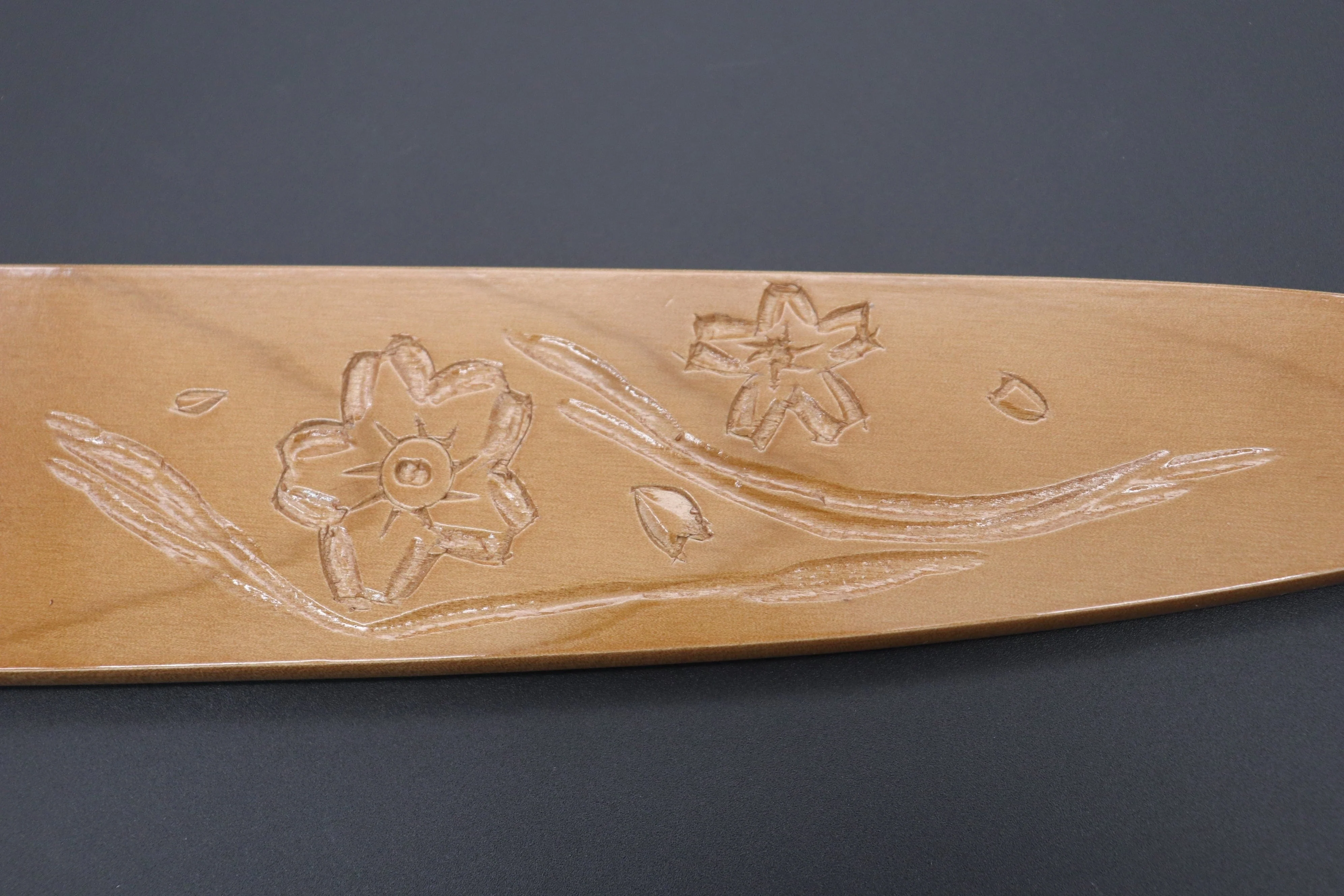 Custom Handmade Carved Wooden Saya for Gyuto 240mm (Sakura, WS-240-8) - Image 2