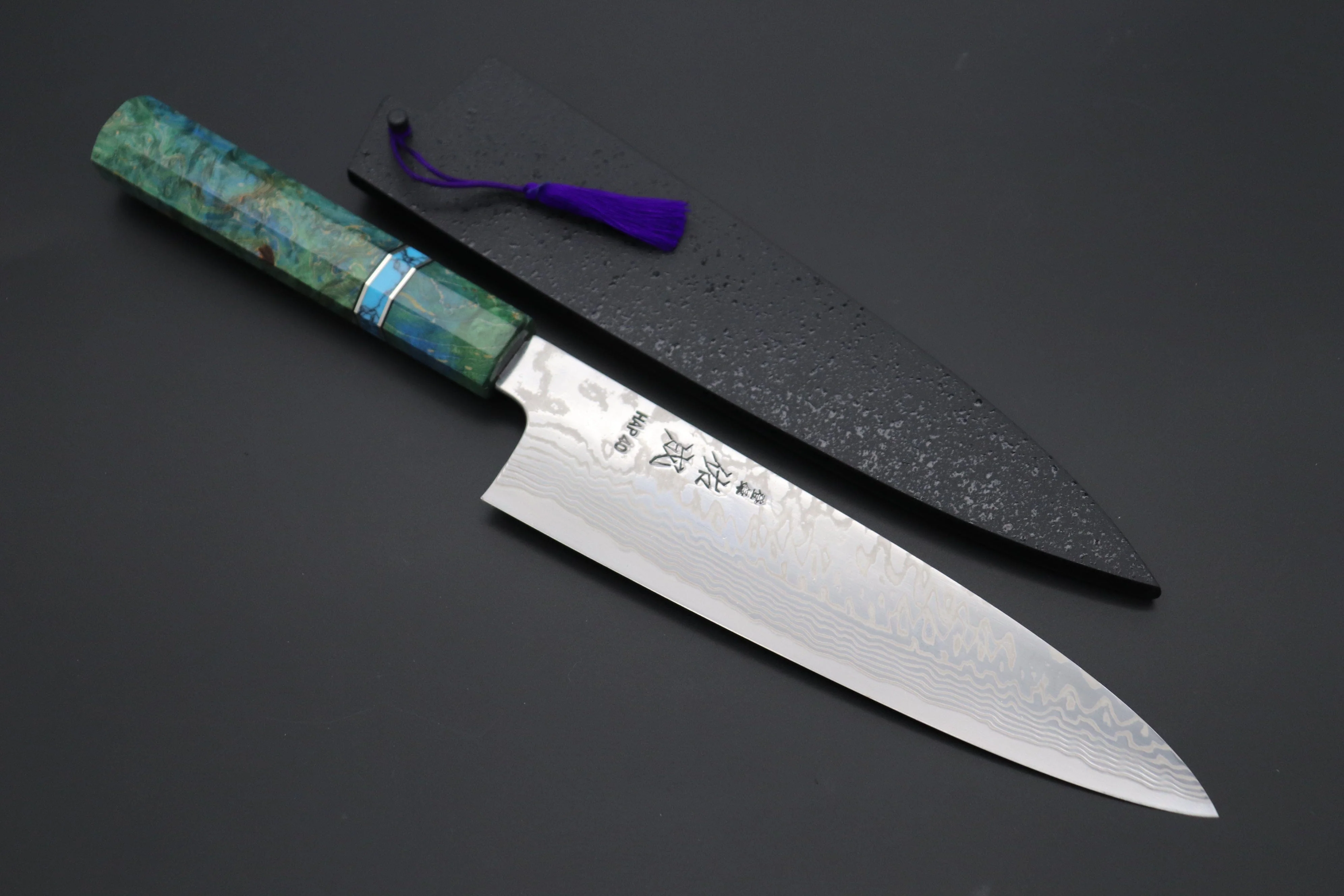 Custom Limited Edition, Sukenari HAP-40 Nickel Damascus Wa Gyuto 210mm (8.2 inch, SCL-582)
