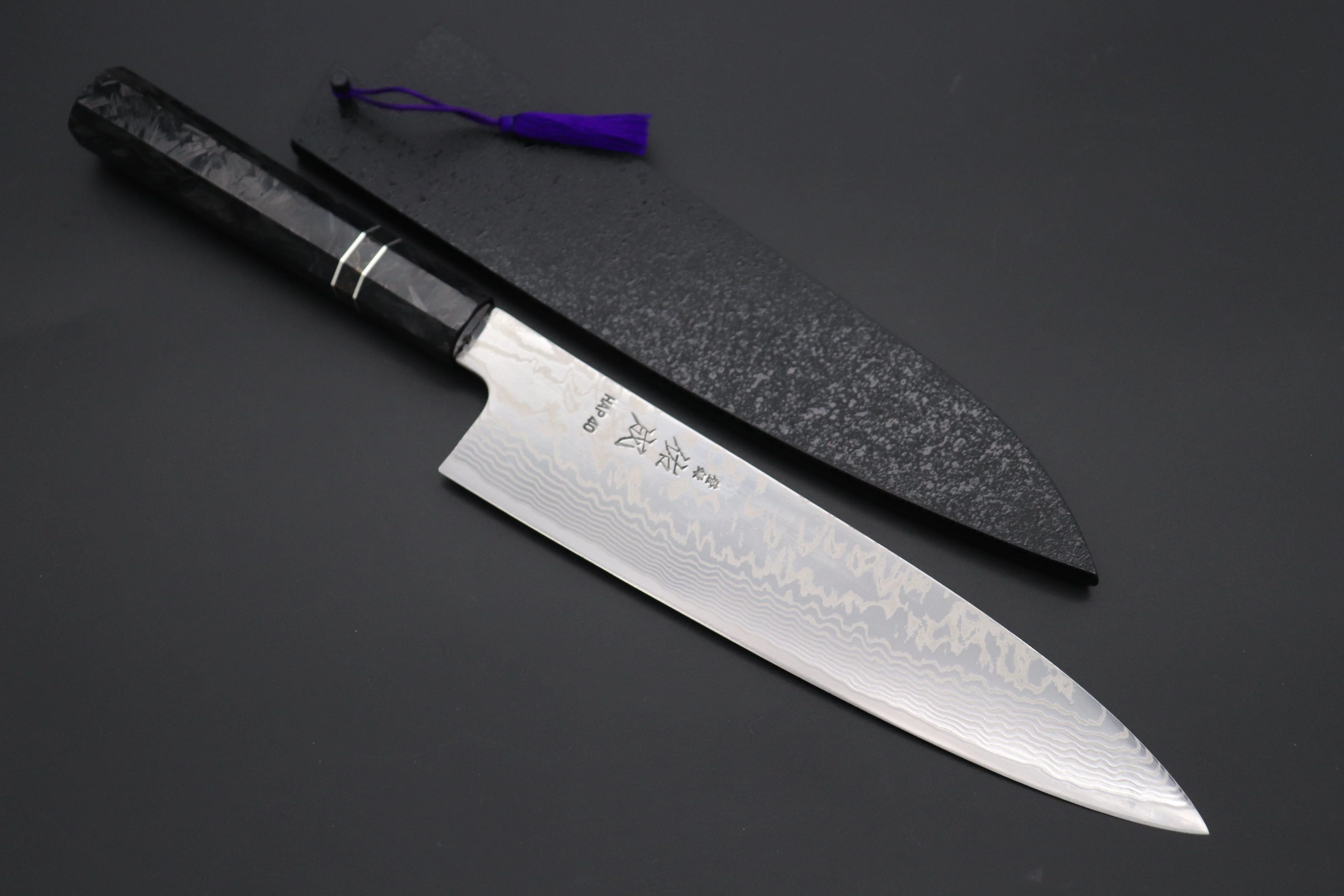Custom Limited Edition, Sukenari HAP-40 Nickel Damascus Wa Gyuto 240mm (9.4 inch, SCL-587)