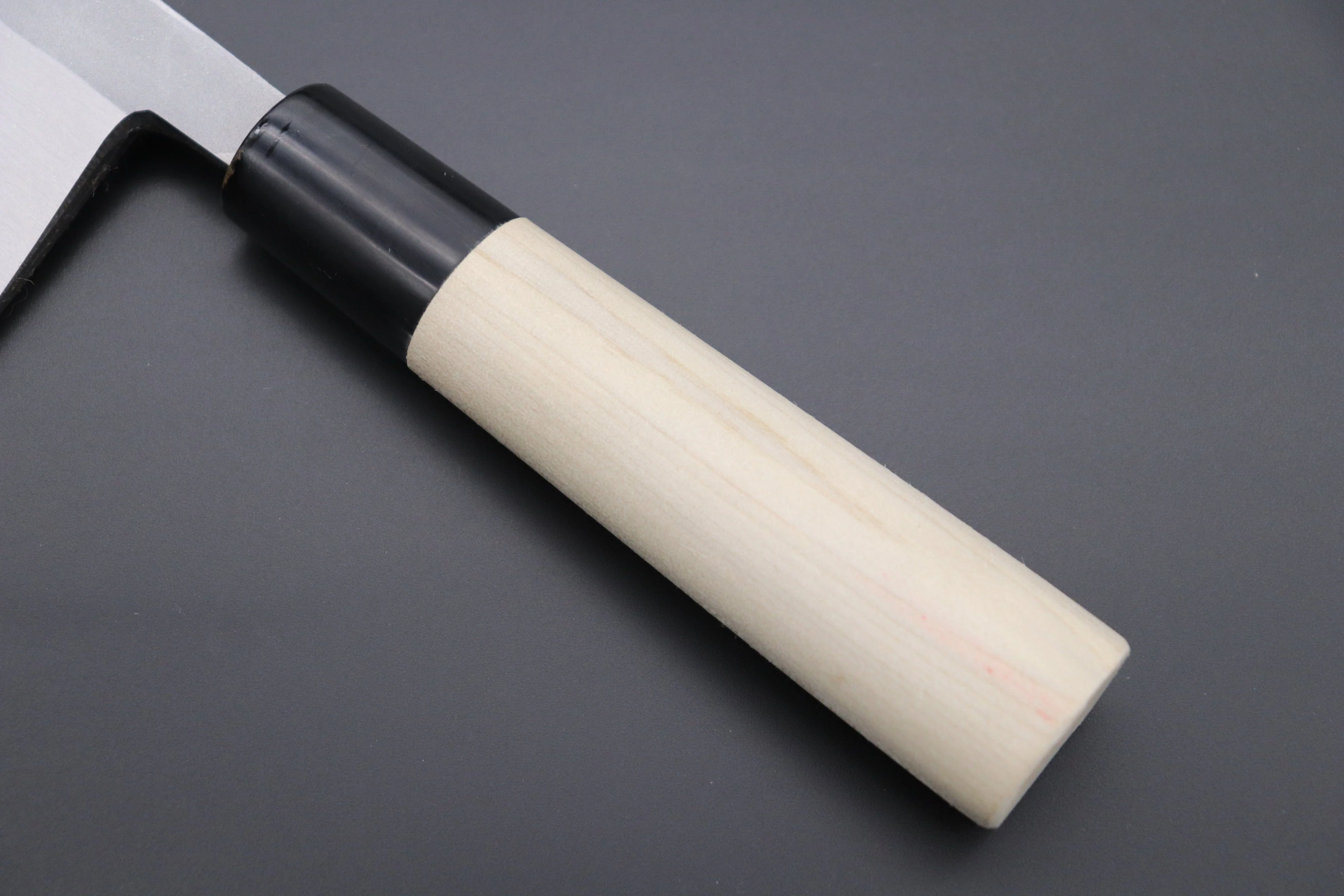 Fu-Rin-Ka-Zan Kurouchi White Steel No.2 Series Deba (Oval Shaped Magnolia Wood Handle with Water Buffalo Ferrules, 165mm and 180mm) - Image 7