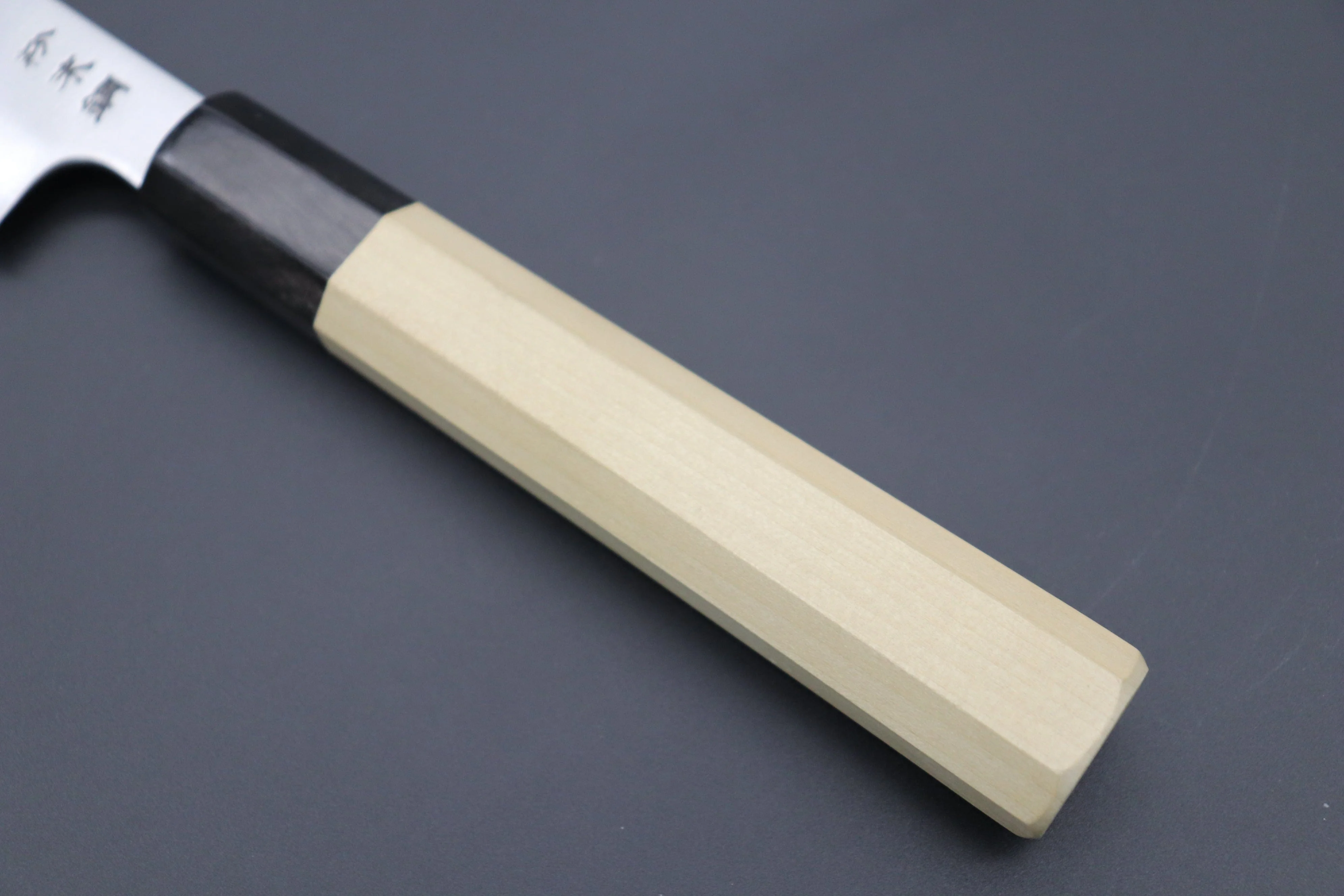 Fu-Rin-Ka-Zan R-2 Clad Wa Series Wa Sujihiki (240mm and 270mm, 2 sizes, Octagon Shaped Magnolia Wood Handle) - Image 7