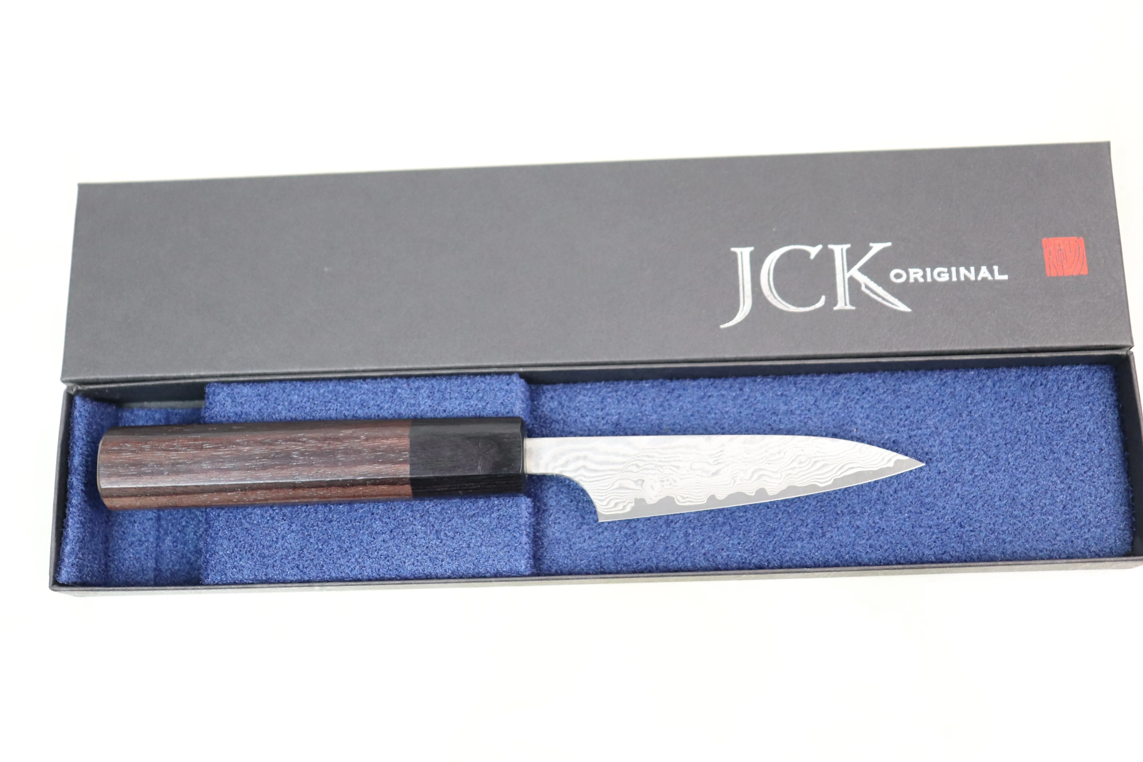 Fu-Rin-Ka-Zan R-2 Damascus Wa Series FRN-PA Wa Paring 90mm (3.5 inch, Octagon Shaped Red-Sandalwood Handle) - Image 6