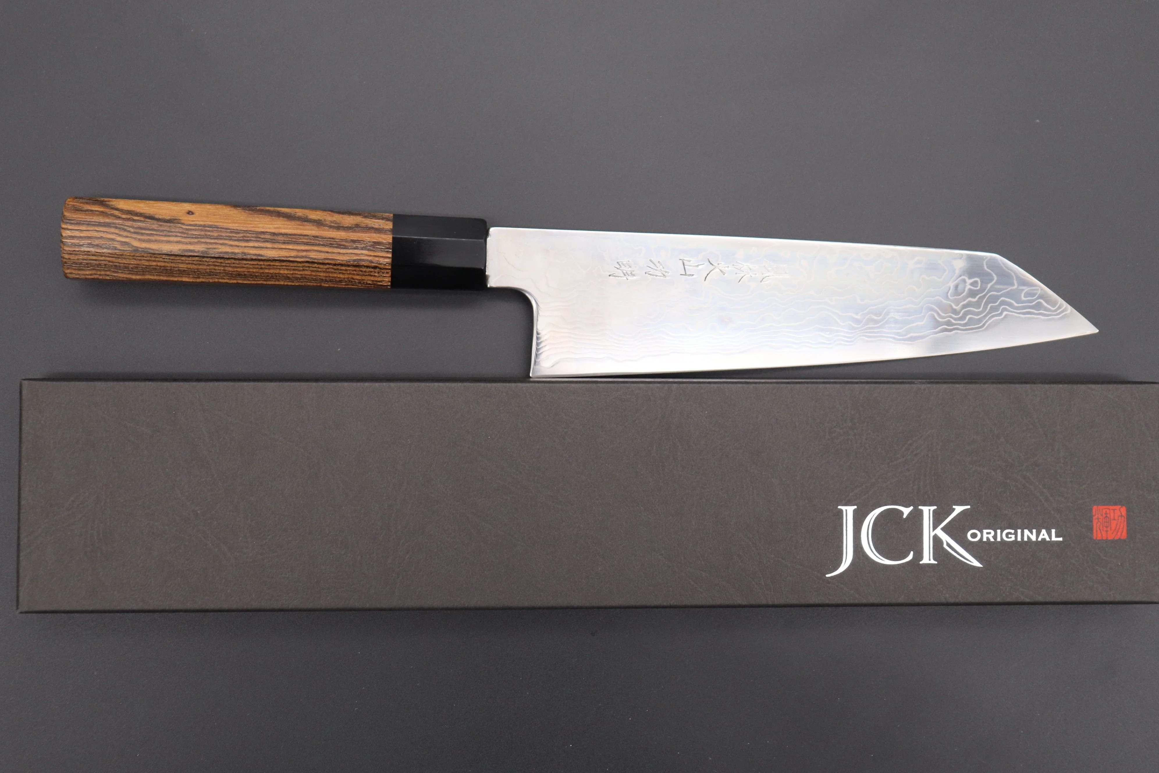Fu-Rin-Ka-Zan R-2 Damascus Wa Series Kiritsuke (210mm to 270mm, 3 sizes, Octagonal Bocote Wood Handle) - Image 8
