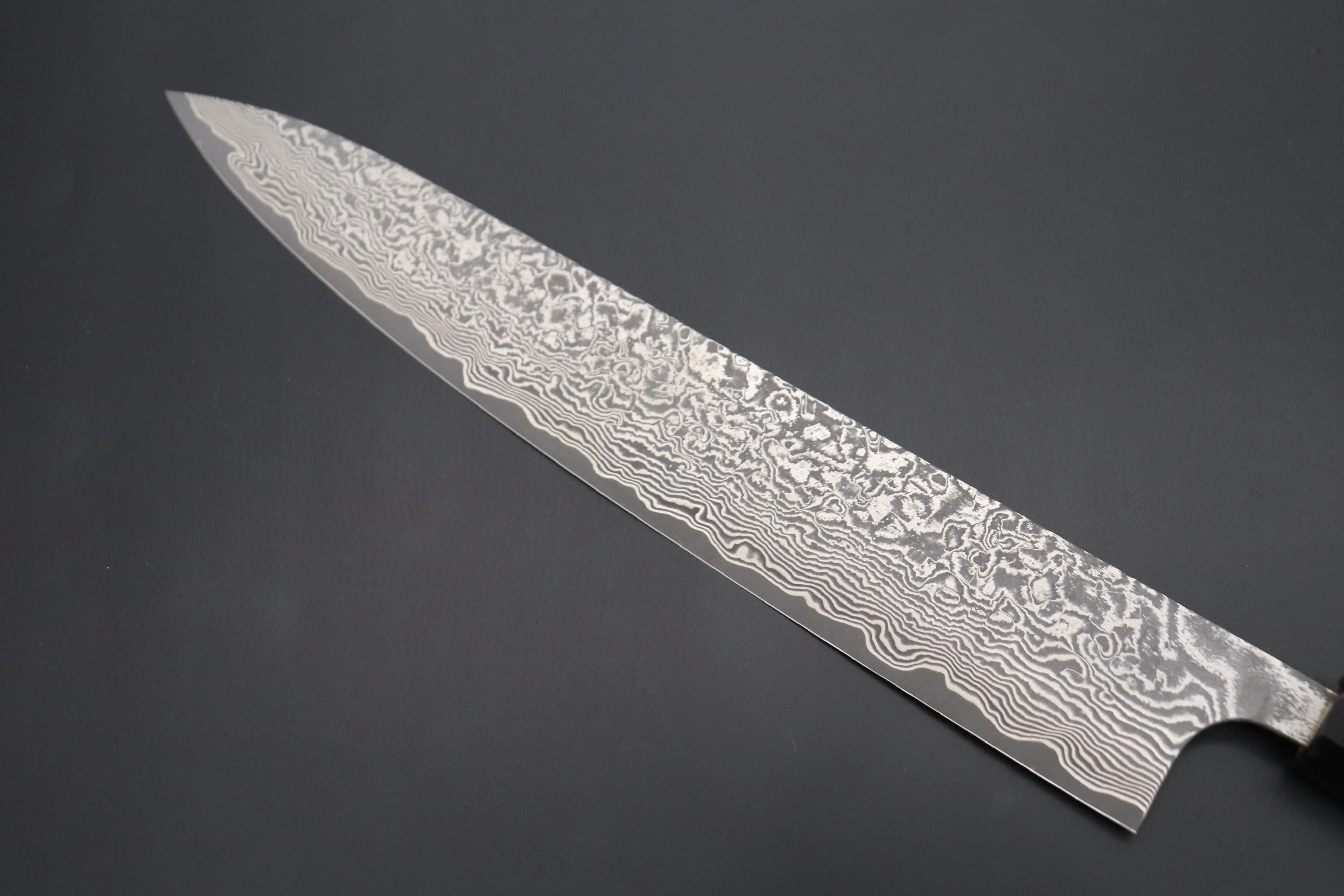 Fu-Rin-Ka-Zan YUTAKA 豊佳 Series R-2 Damascus Edition FRYP-50 Wa Sujihiki 270mm (10.6 inch, Sunny Yellow Color Stabilized Maple Burl Wood Handle) - Image 6