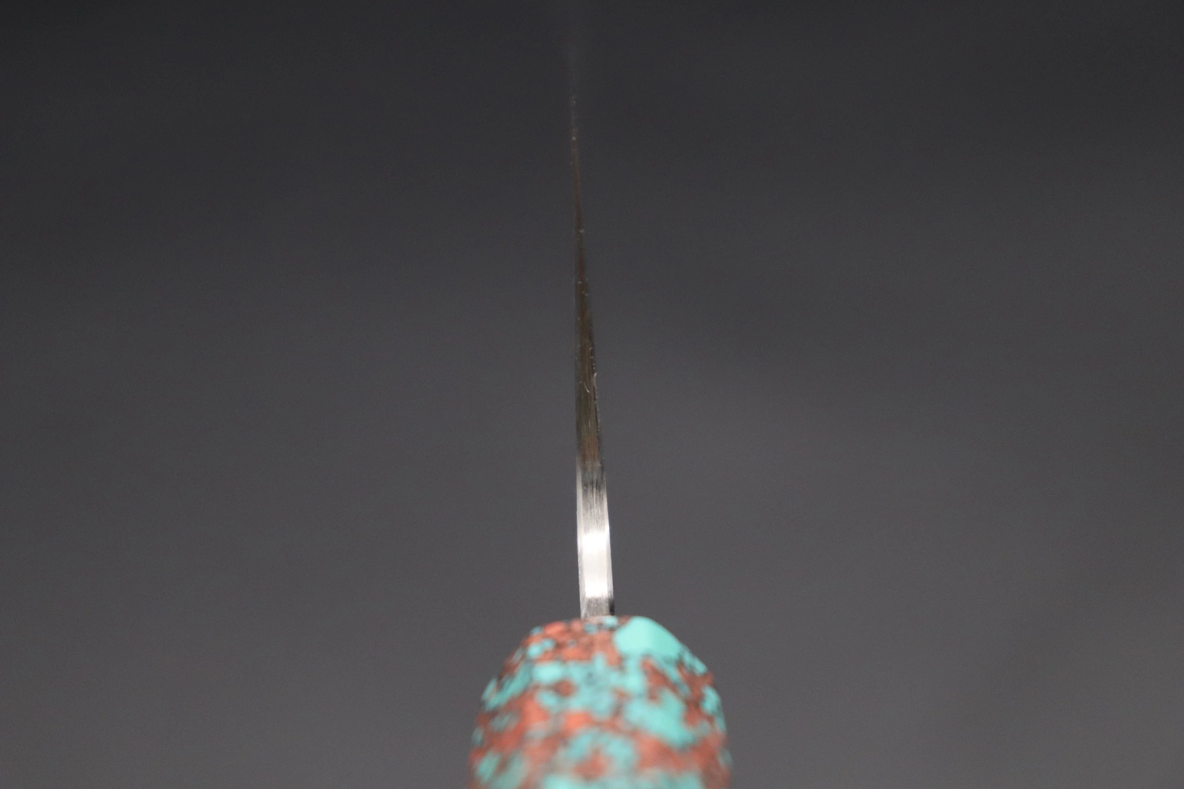 Fu-Rin-Ka-Zan YUTAKA 豊佳 Series R-2 Damascus Edition FRYP-54 Wa Gyuto 240mm (9.4 inch, Octagon Shaped Ebonywood Handle with Turquoise Composite Stone Ferrule & Butt) - Image 4