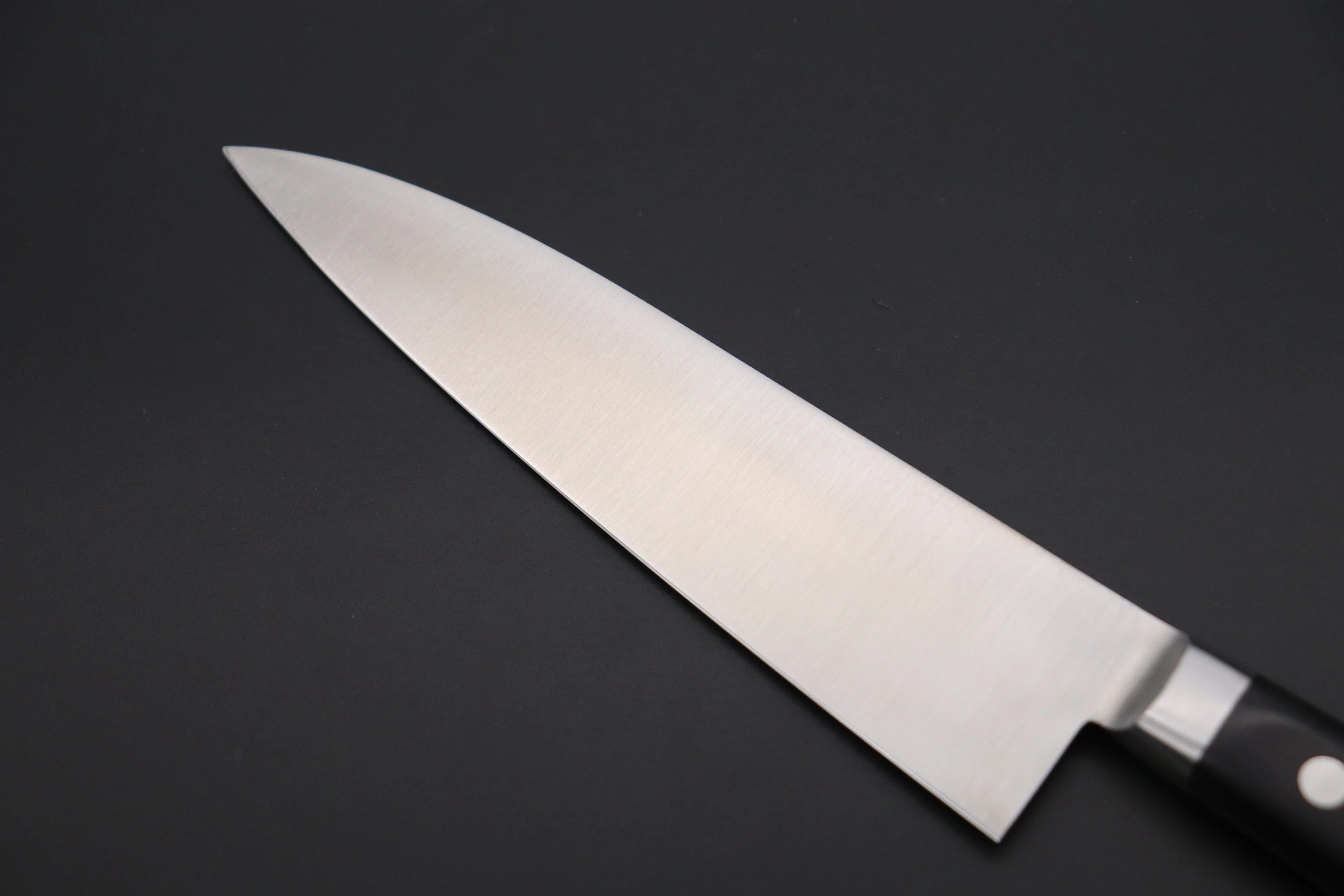Fujiwara Kanefusa FKM Series Gyuto (150mm to 300mm, 6 sizes, Black Pakka Wood Handle) "Discontinued" - Image 6