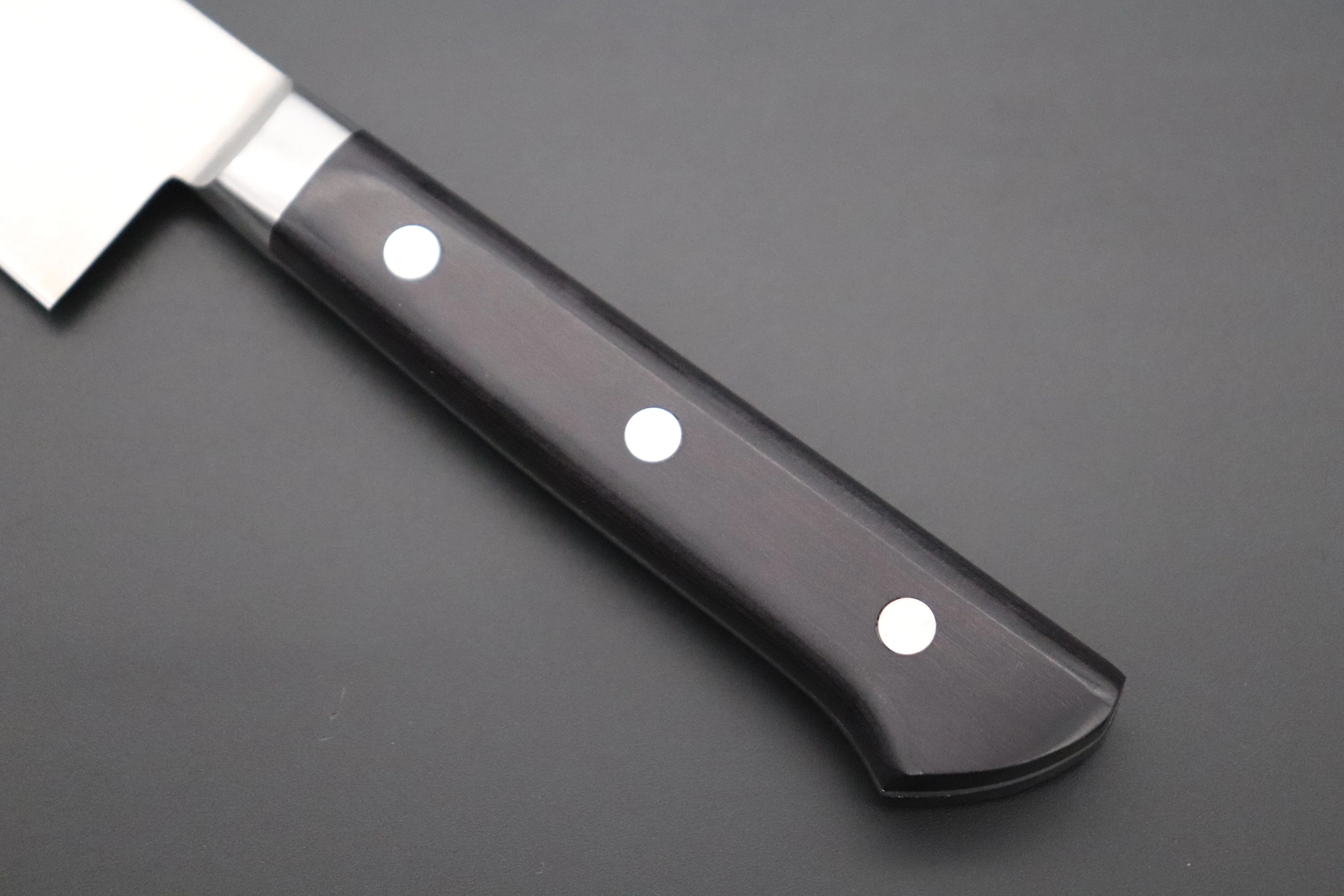Fujiwara Kanefusa FKM Series Gyuto (150mm to 300mm, 6 sizes, Black Pakka Wood Handle) "Discontinued" - Image 7
