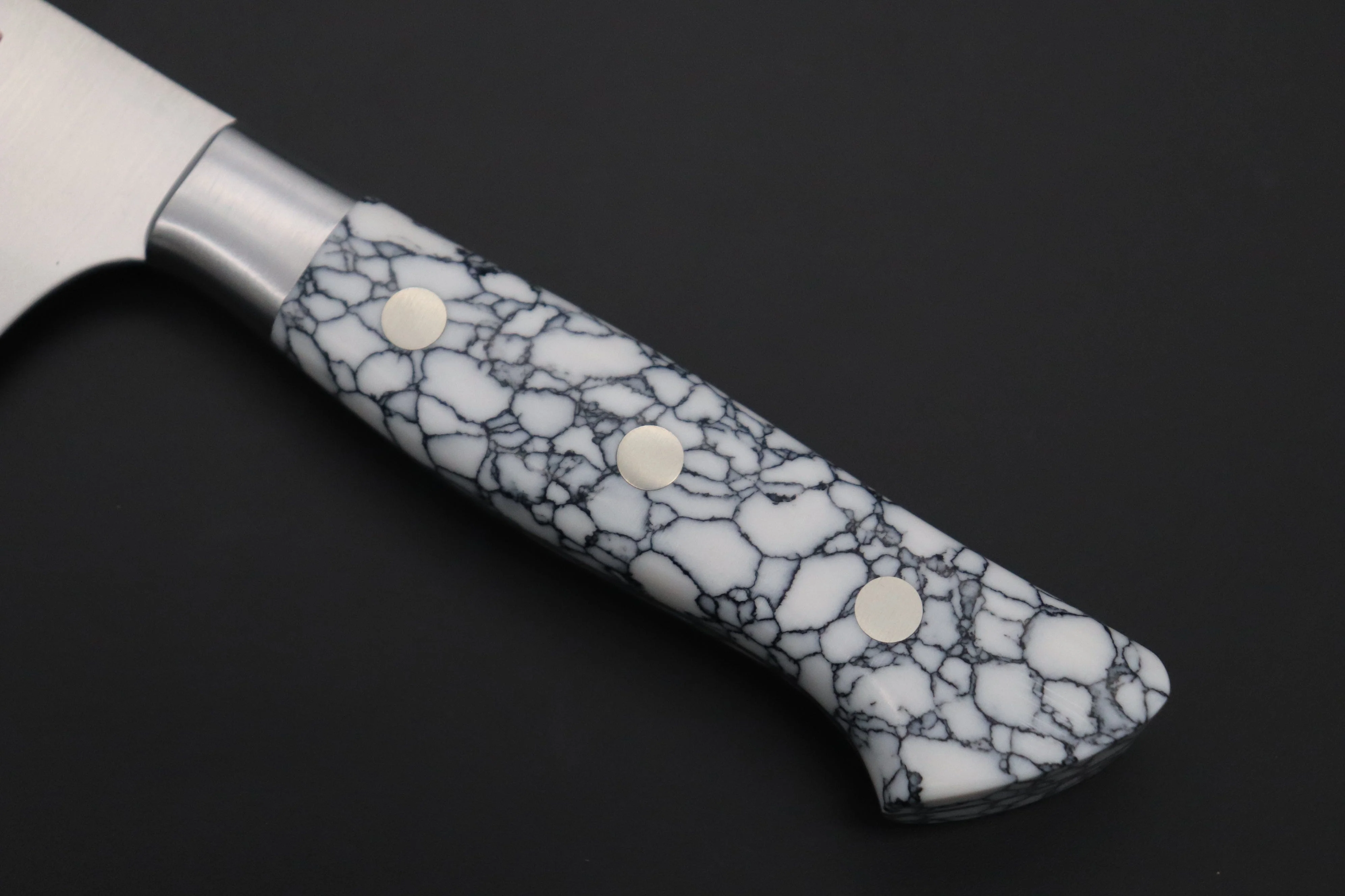 Hattori Forums Custom Limited Edition, FH "NOAH" Series FHN-6SPWT Gyuto 210mm (8.2 Inch, White Turquoise Gem-Composite-stone Handle) - Image 3