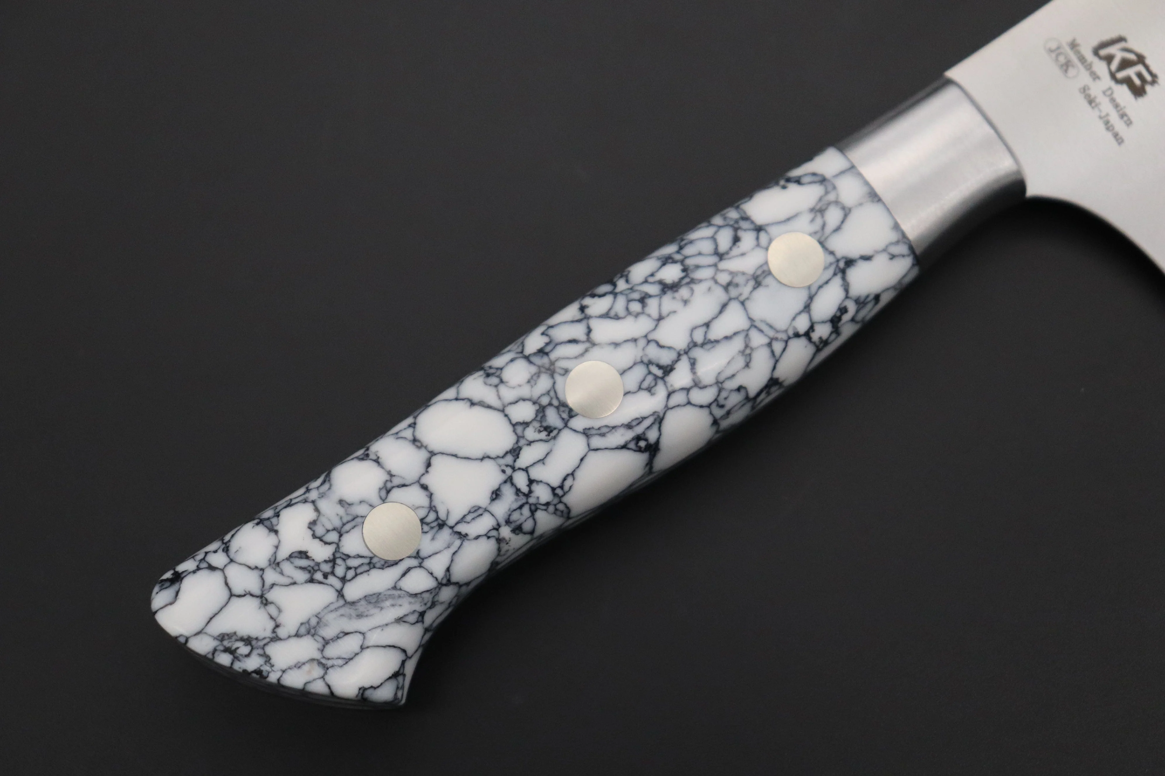 Hattori Forums Custom Limited Edition, FH "NOAH" Series FHN-6SPWT Gyuto 210mm (8.2 Inch, White Turquoise Gem-Composite-stone Handle) - Image 7