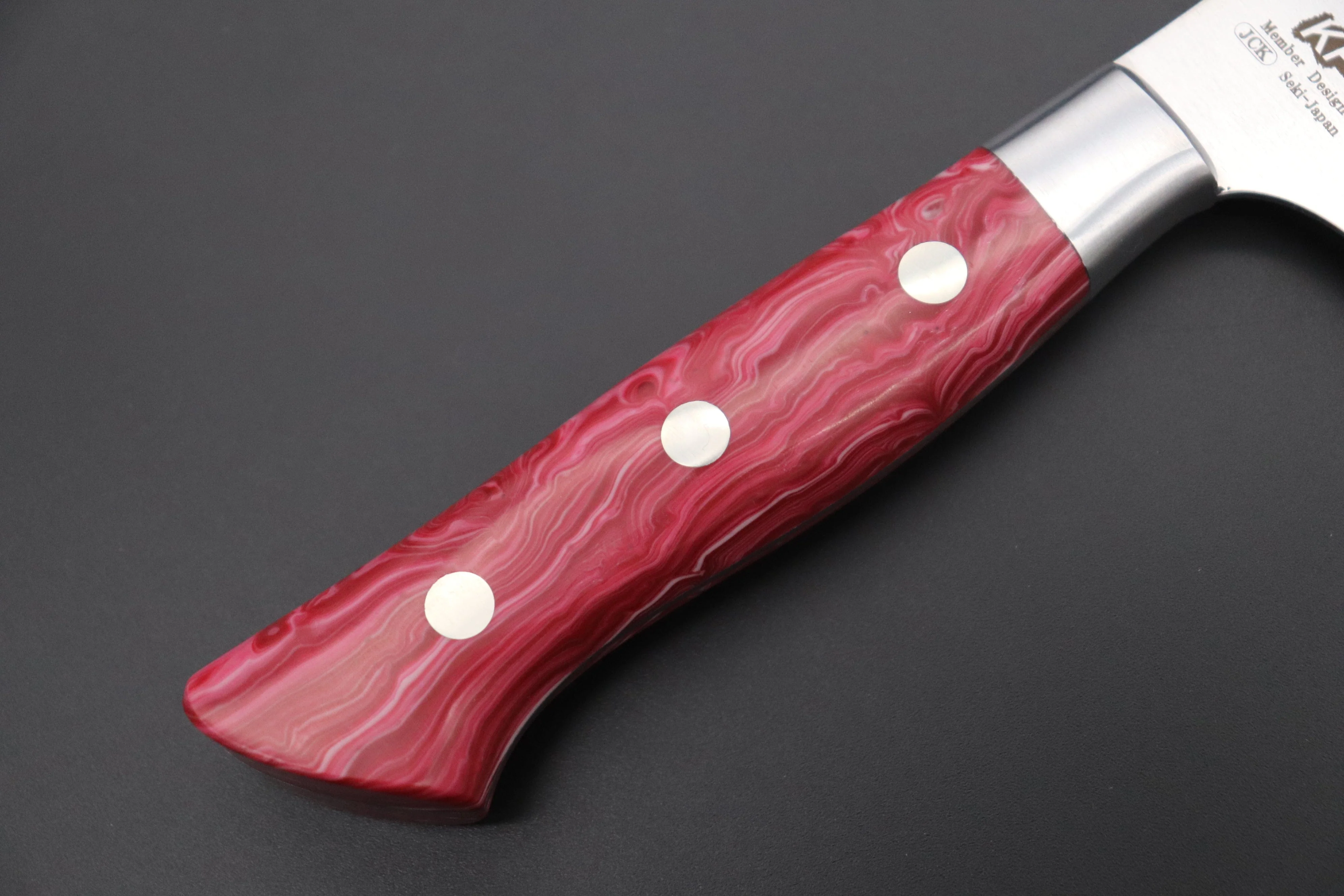 Hattori Forums Custom Limited Edition, FH Solid VG-10 Series FH-4SPSO Santoku 170mm (6.6 Inch, Spiny Oyster Gem composite Stone Handle) - Image 7