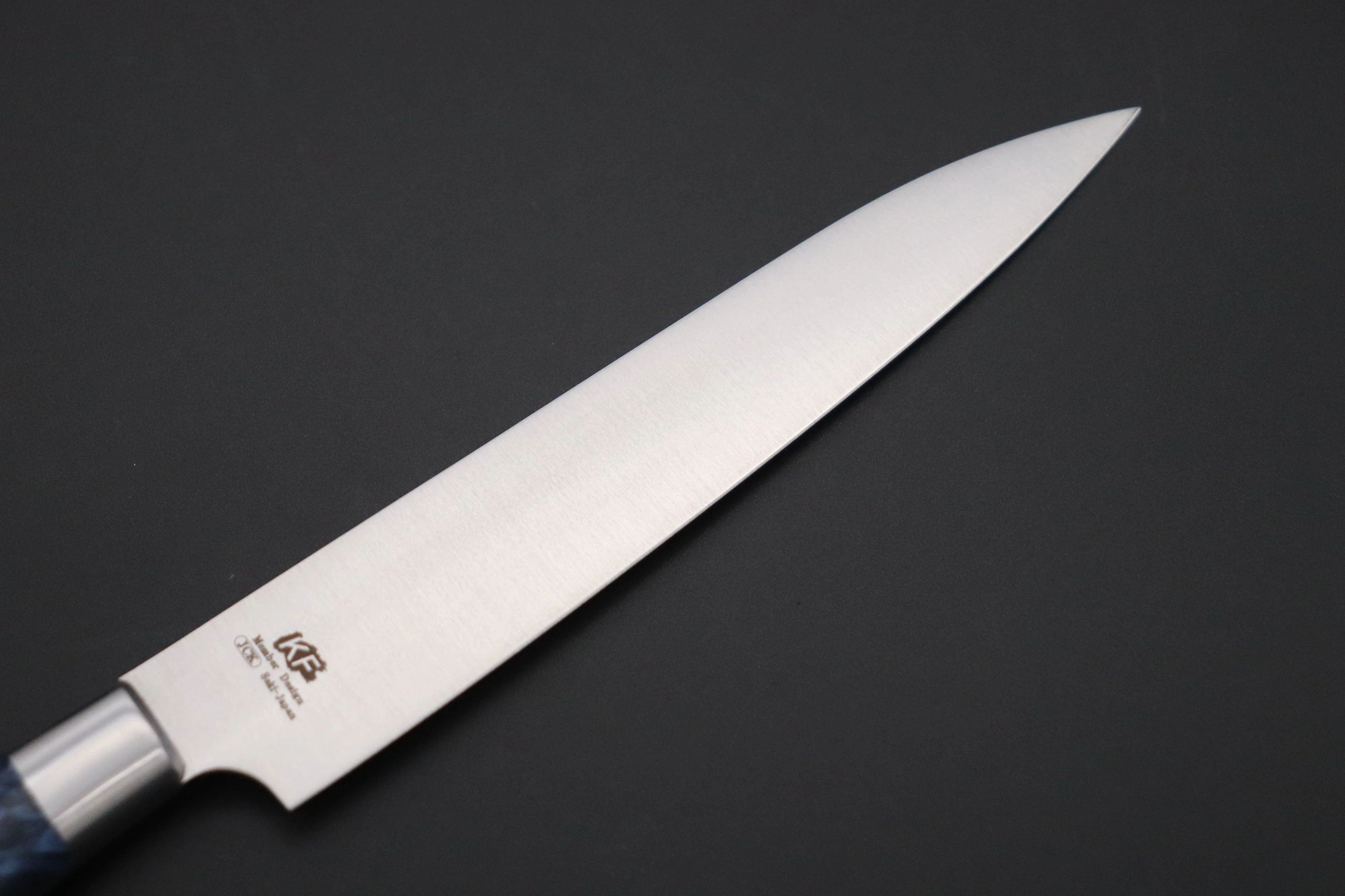 Hattori Forums Custom Limited Edition, FH Solid VG-10 Series FH-2SPBLUE Petty 120mm (4.7 Inch, Blue Color Stabilized Box Elder Wood Handle) - Image 6