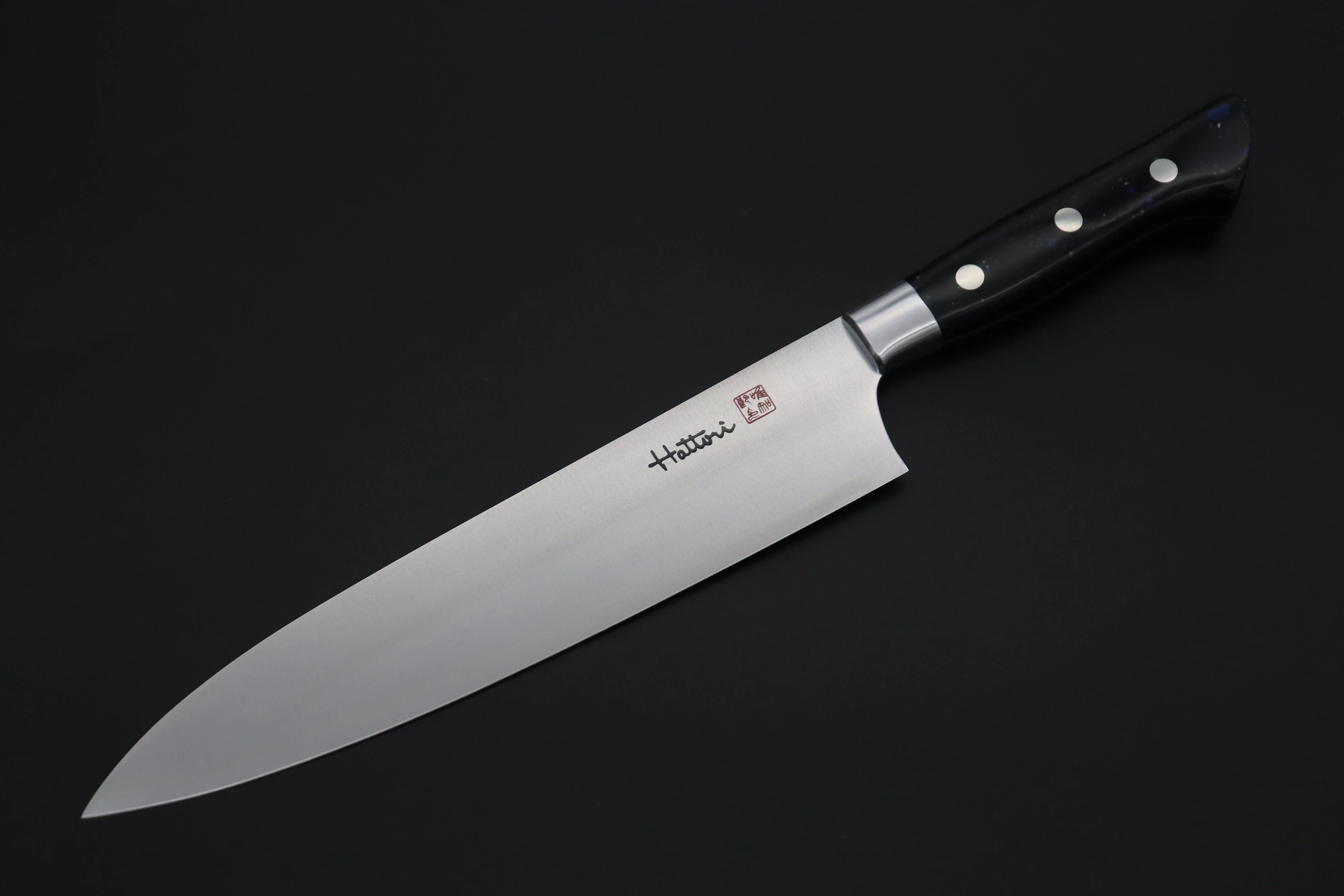 Hattori Forums FH "NOAH" Series FHN-6D Gyuto 210mm (8.2 Inch, "Black Space" Corian® Handle)