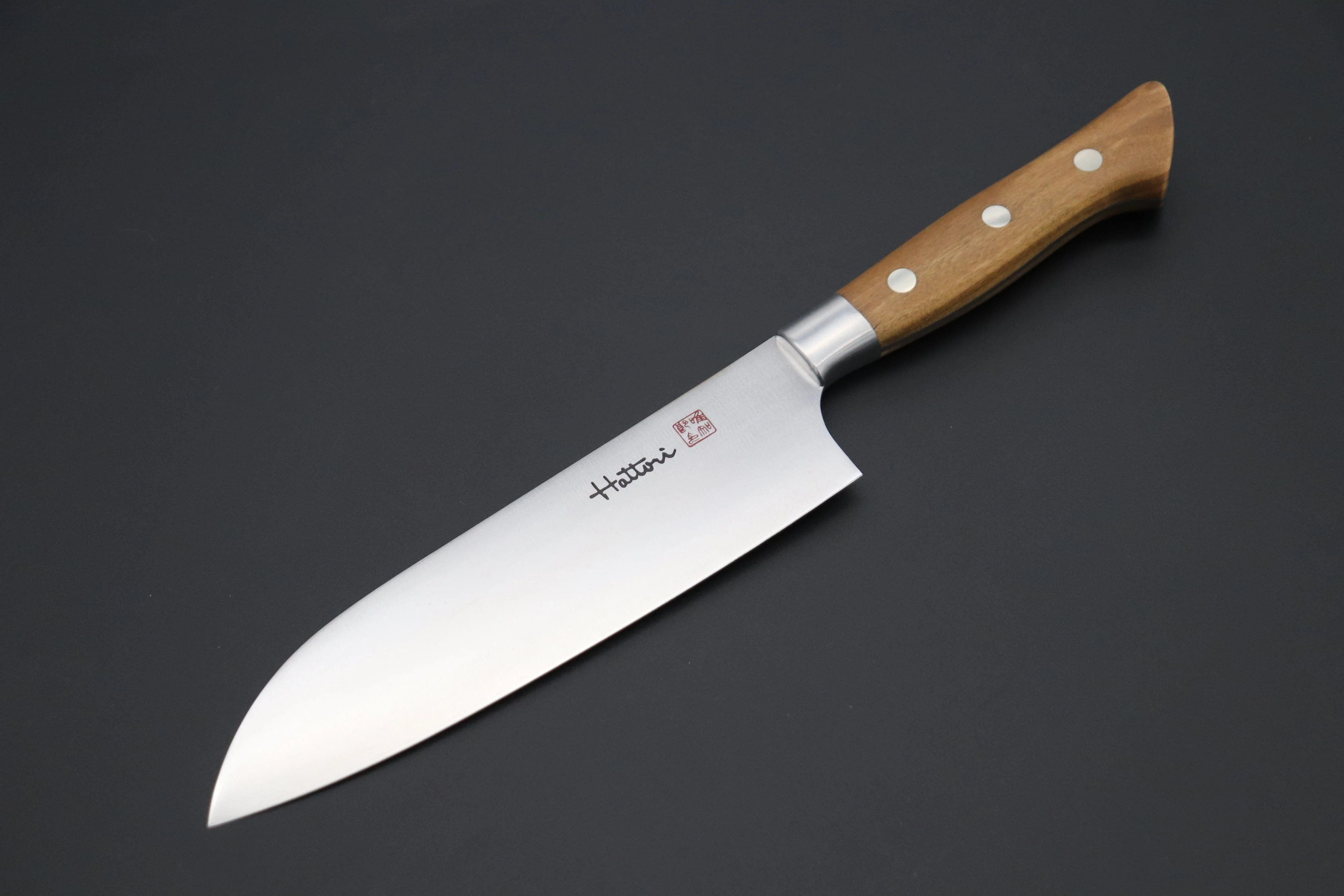 Hattori Forums FH Solid VG-10 Series FH-4O Santoku 170mm (6.6 Inch, Olive Wood Handle)