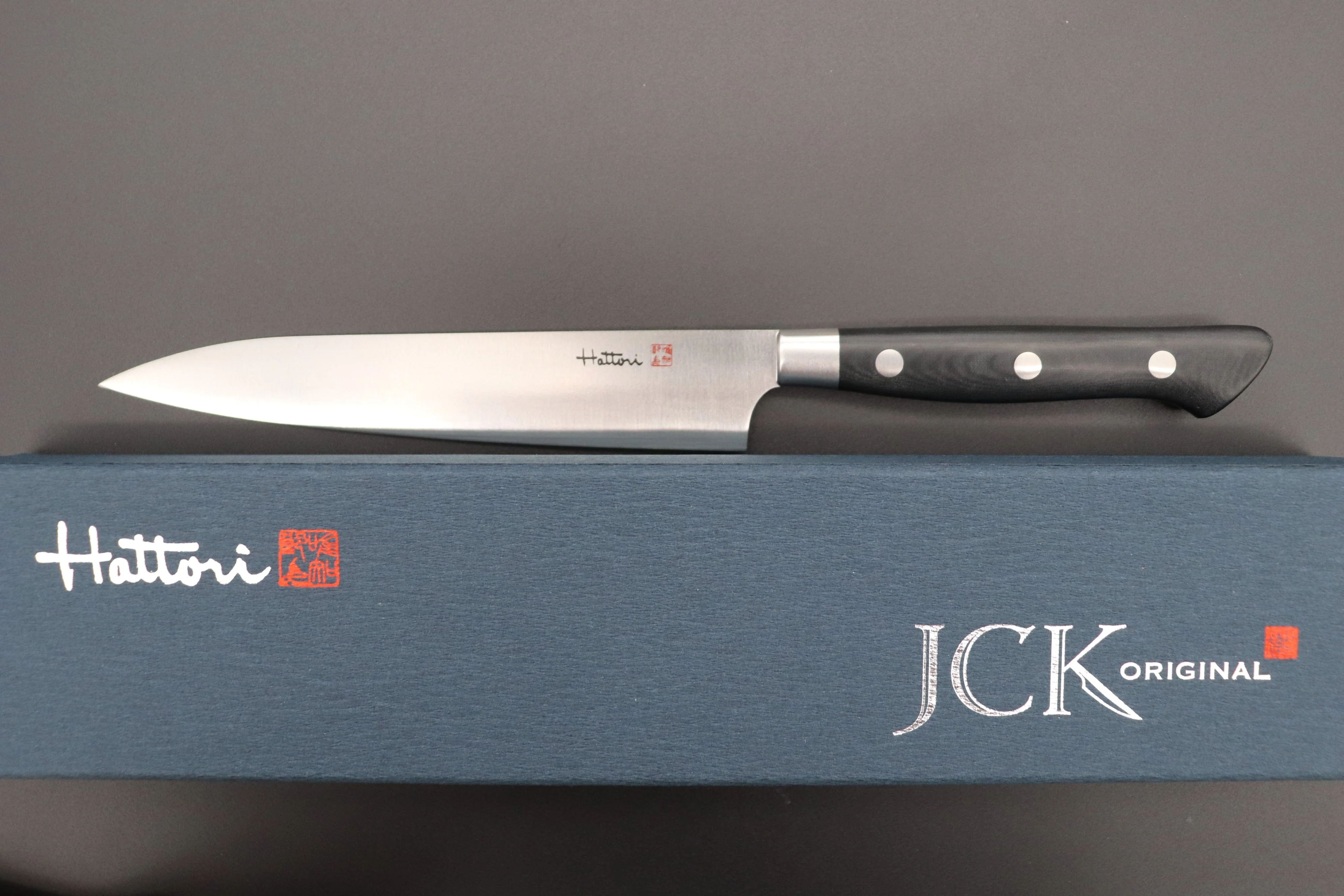 Hattori Forums FH Solid VG-10 Series Petty (120mm and 150mm, Black Linen Micarta Handle) - Image 9