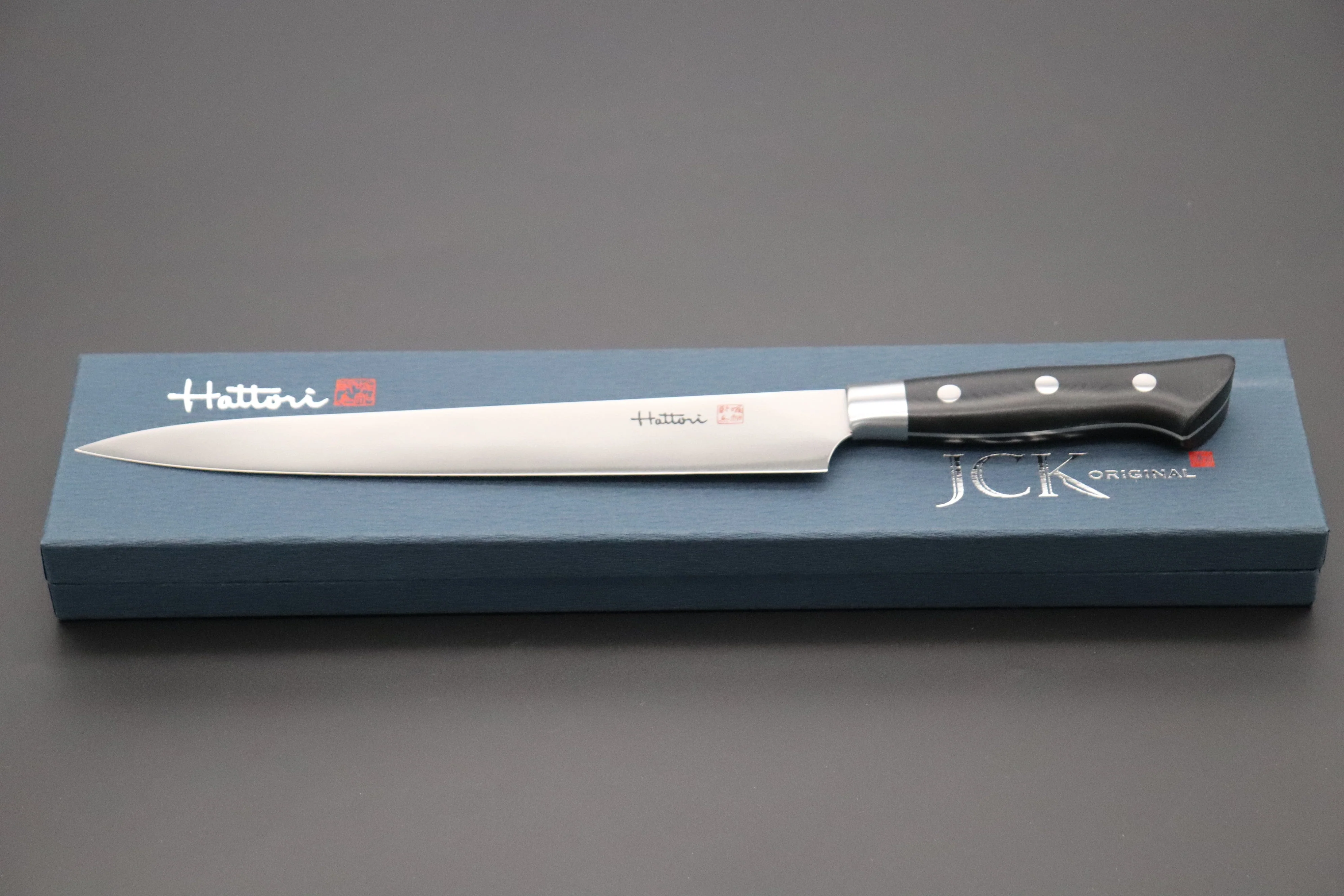 Hattori Forums FH Solid VG-10 Series Sujihiki (230mm to 300mm, 3 sizes, Black Linen Micarta Handle) - Image 11