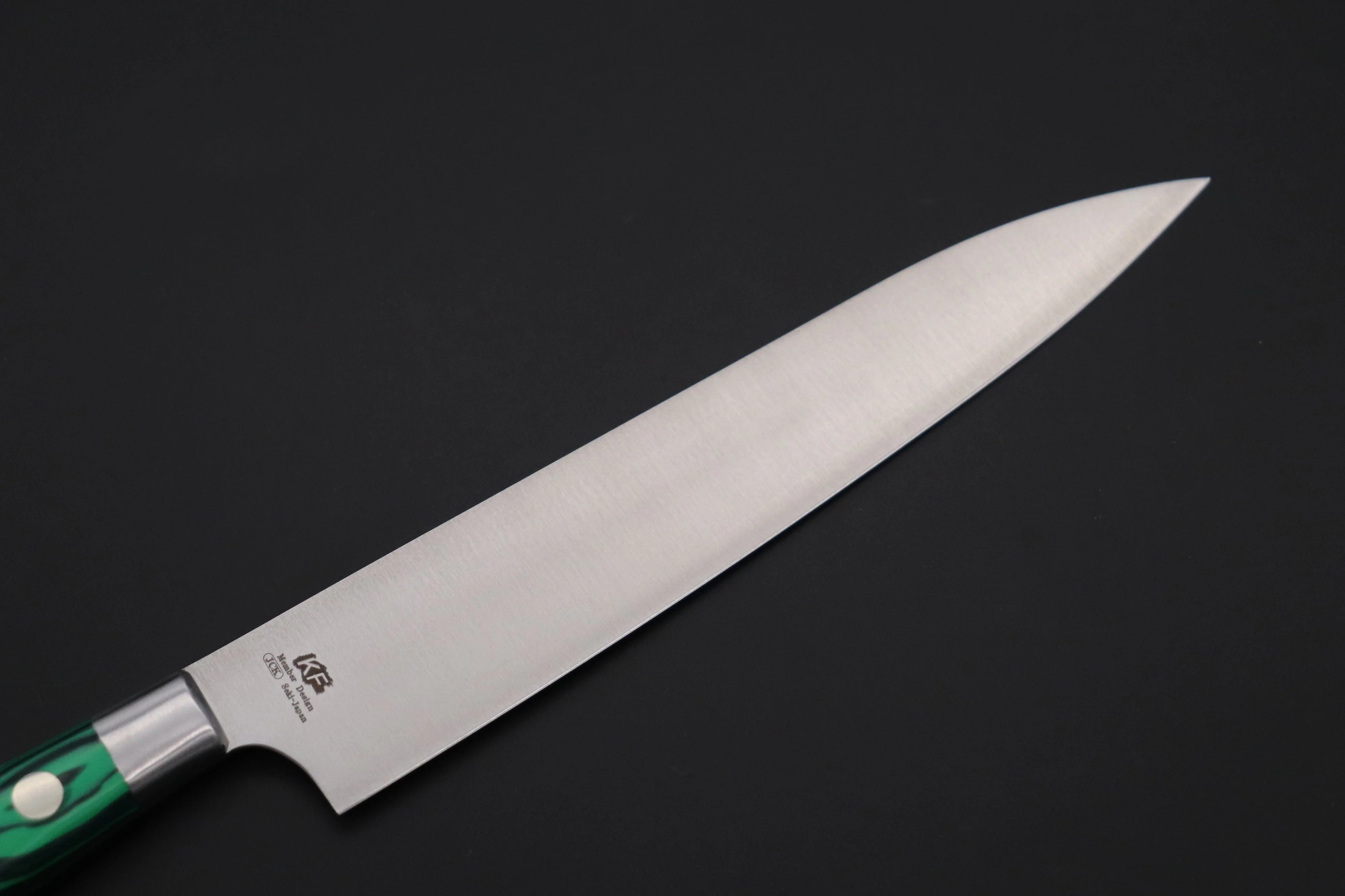 Hattori Forums "NOAH" Series FHN-3SPGM Petty 150mm (5.9 Inch, Green Malachite Gem-Composite-stone Handle) - Image 6