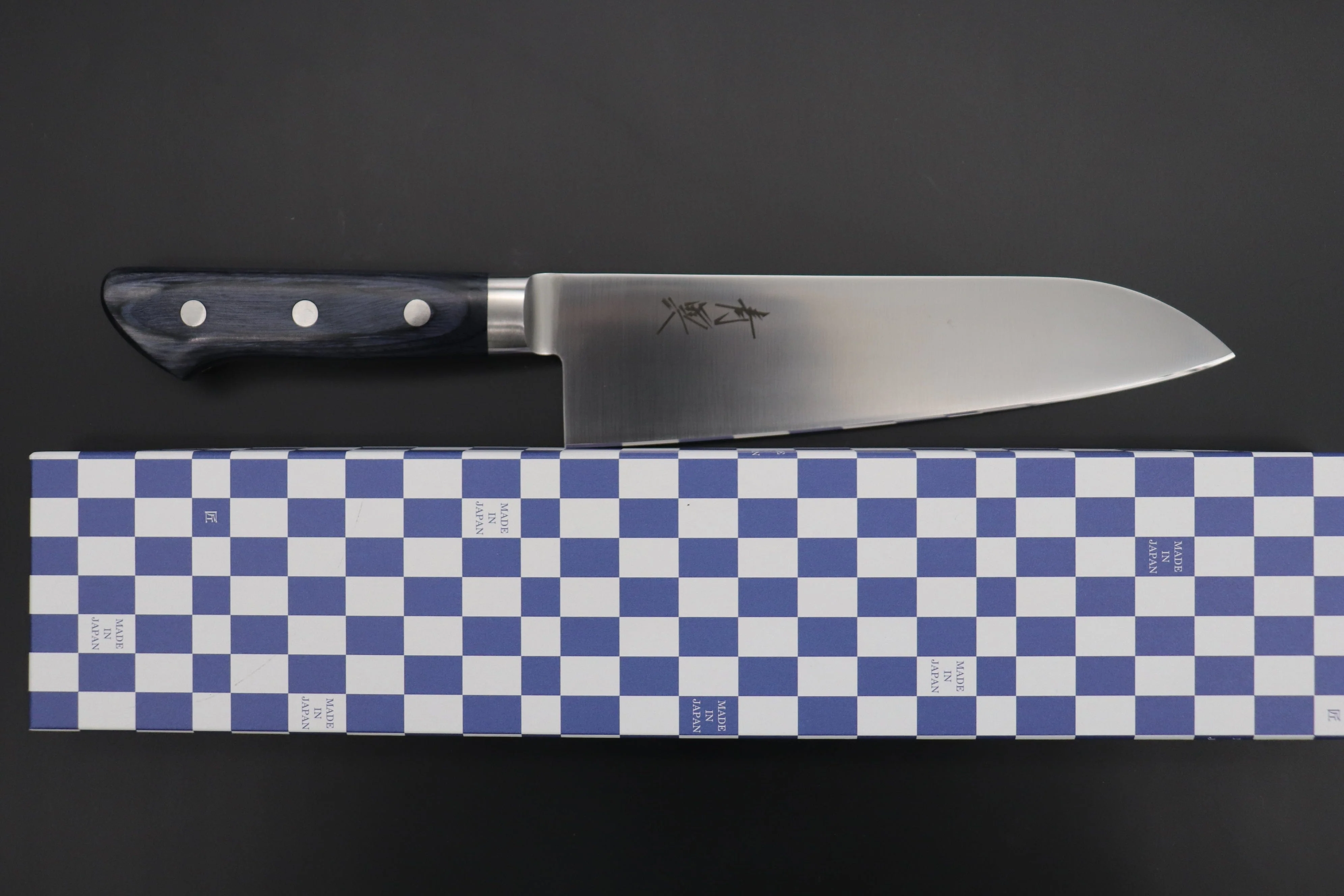JCK Natures Blue Clouds AUS-8 Basic Series BCAP-3 Santoku 180mm (7 inch, Royal Blue-Purple Pakka Wood Handle) - Image 9