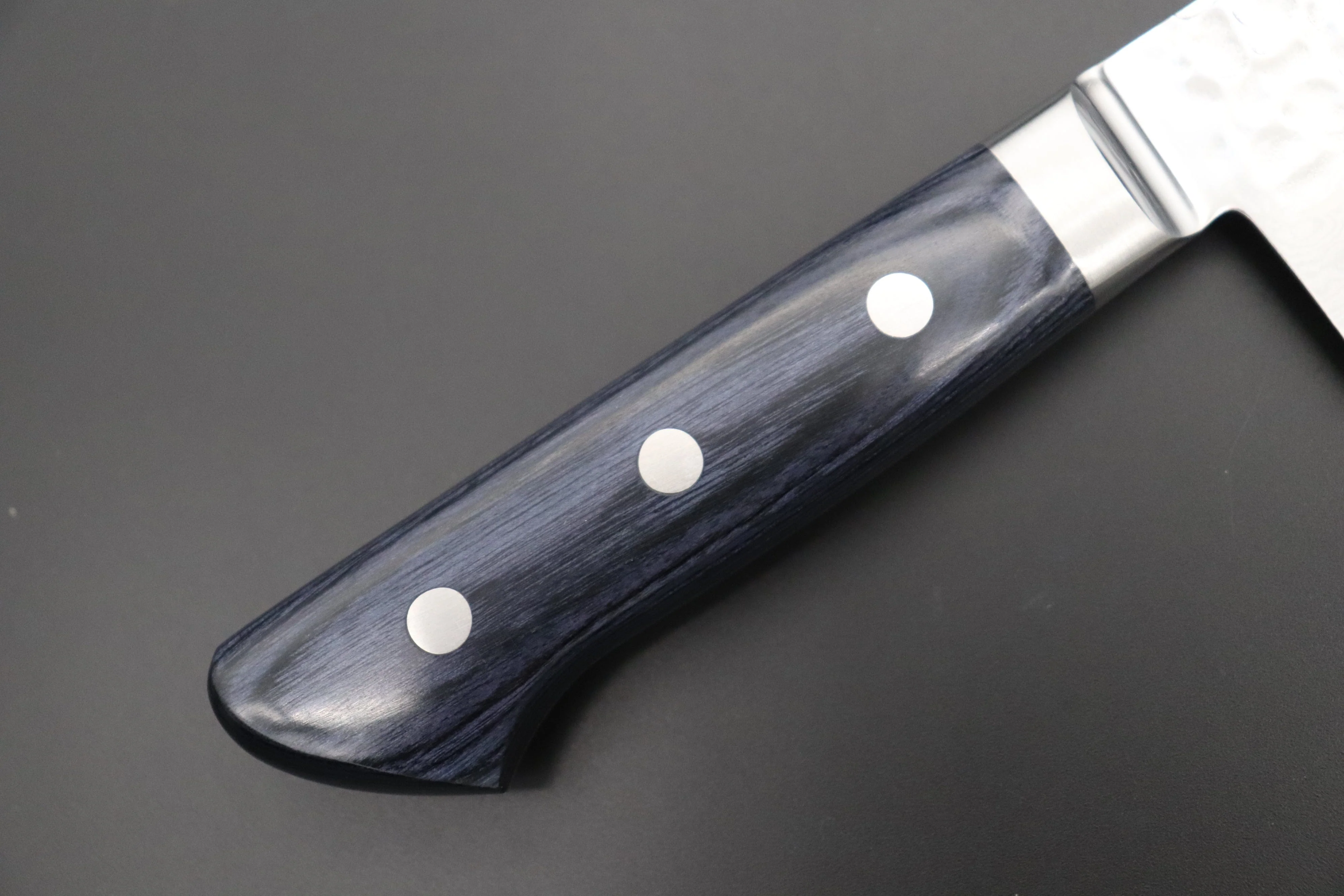 JCK Natures Blue Clouds Series BCDP-3 VG-10 Tsuchime Damascus Gyuto 210mm (8.2 inch, Royal Blue-Purple Pakka Wood Handle) - Image 3