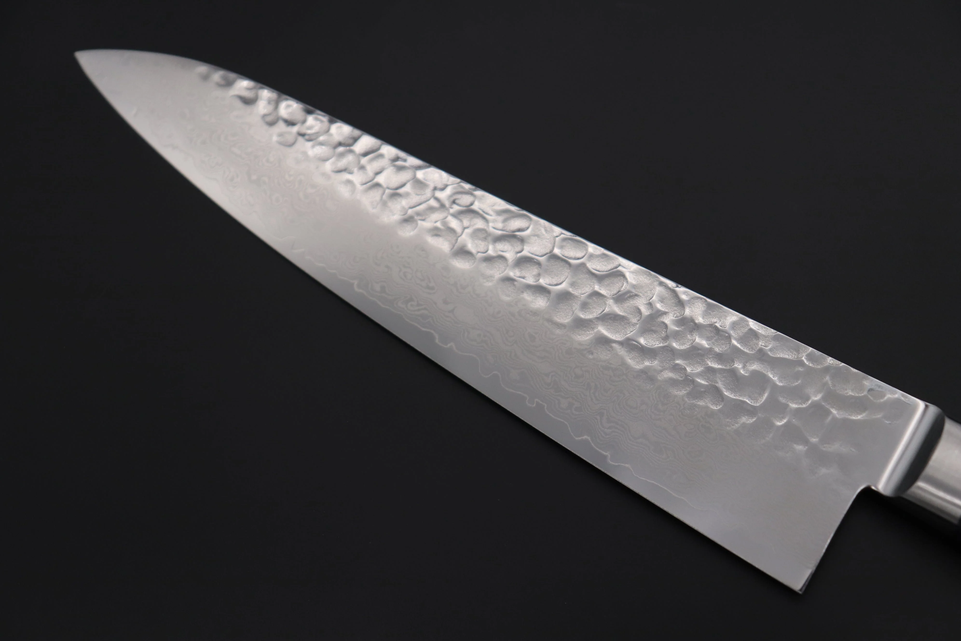 JCK Natures Blue Clouds Series BCDP-3 VG-10 Tsuchime Damascus Gyuto 210mm (8.2 inch, Royal Blue-Purple Pakka Wood Handle) - Image 6