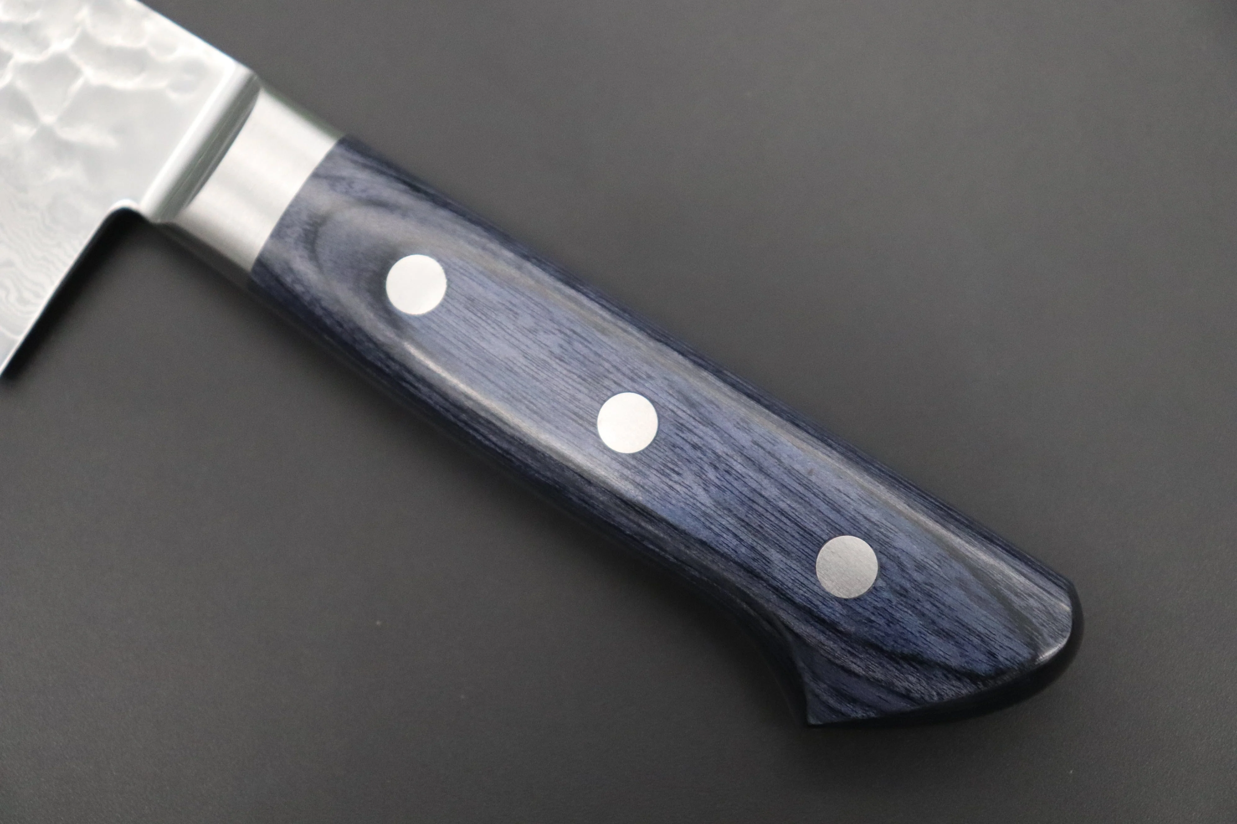 JCK Natures Blue Clouds Series BCDP-3 VG-10 Tsuchime Damascus Gyuto 210mm (8.2 inch, Royal Blue-Purple Pakka Wood Handle) - Image 7