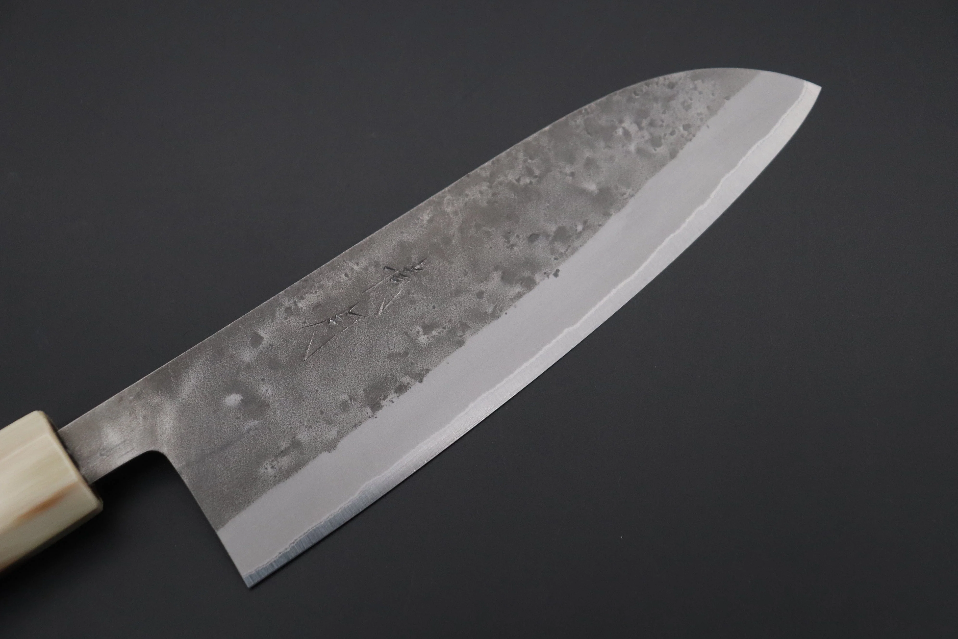 JCK Natures "Super Blue Moon Series" BMS-3 Wa Santoku 170mm (6.6 inch, Octagonal Desert Ironwood Handle) - Image 2