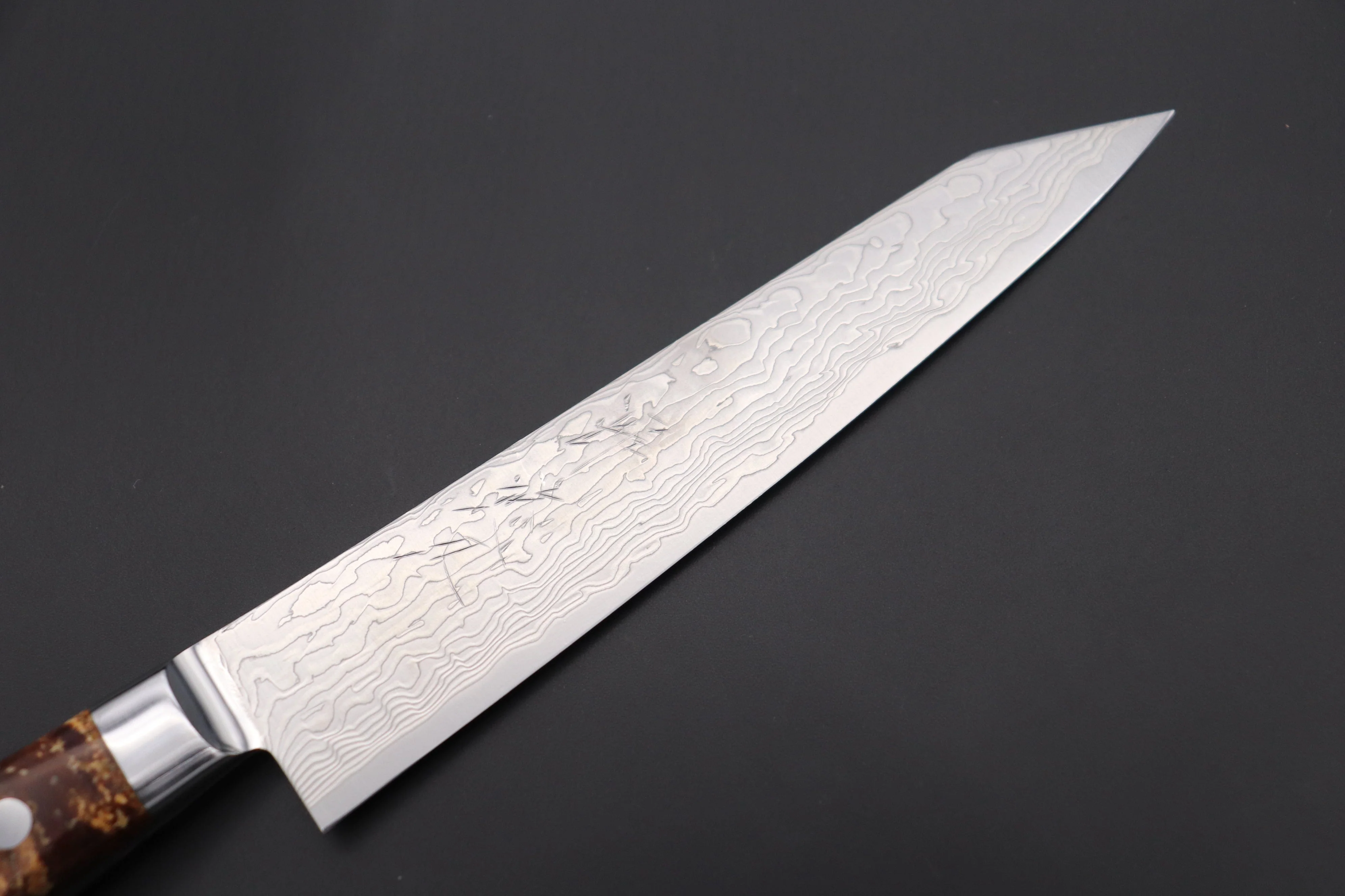 JCK Original Kagayaki Grand Canyon R-2 White & Silver Damascus Series GCYU-20 Kiritsuke Petty 145mm (5.7 Inch) - Image 2