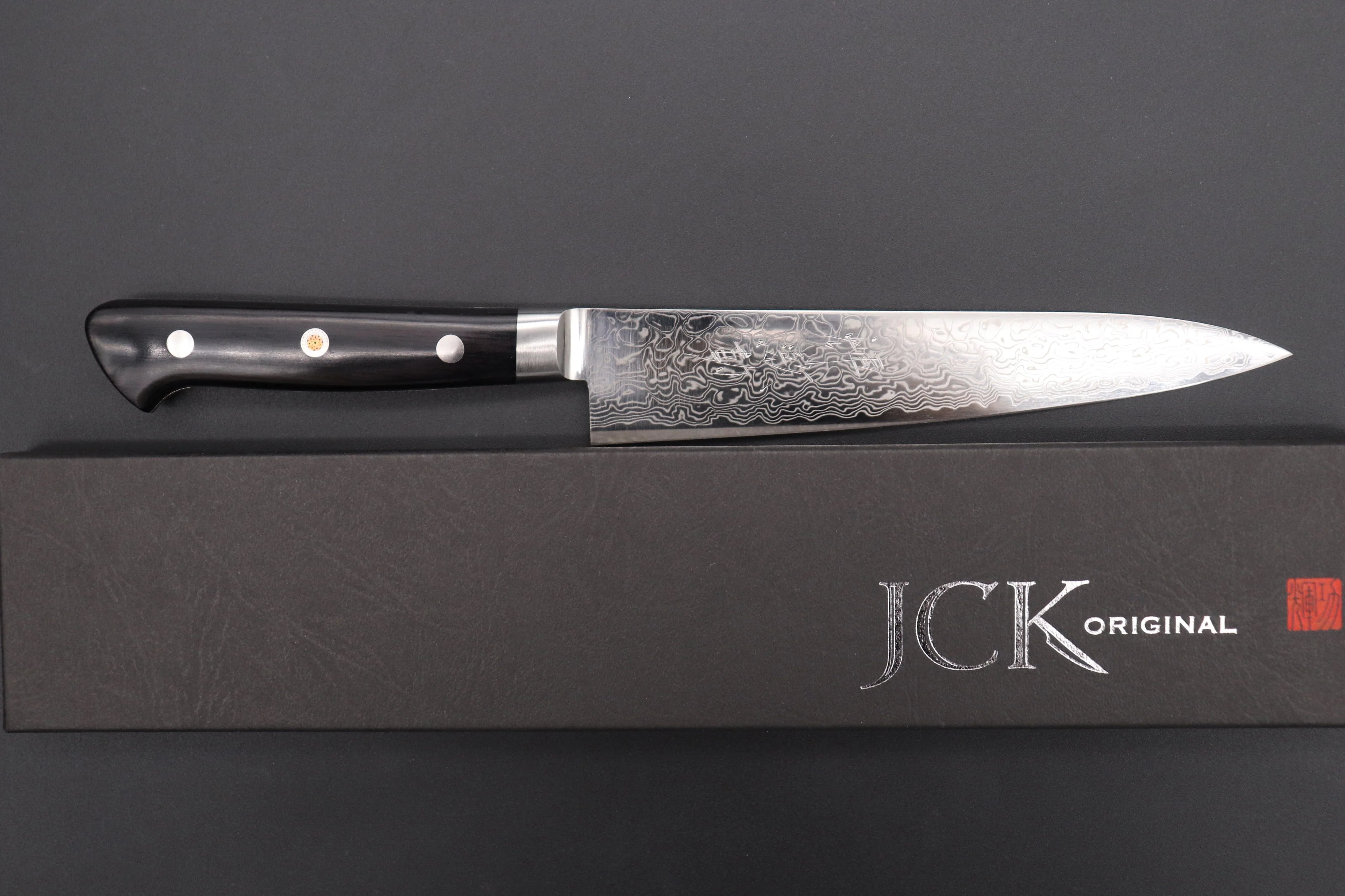 JCK Original Kagayaki R-2 Damascus Series KGRP-1 Petty 150mm (5.9 inch, Polished Blade) - Image 9