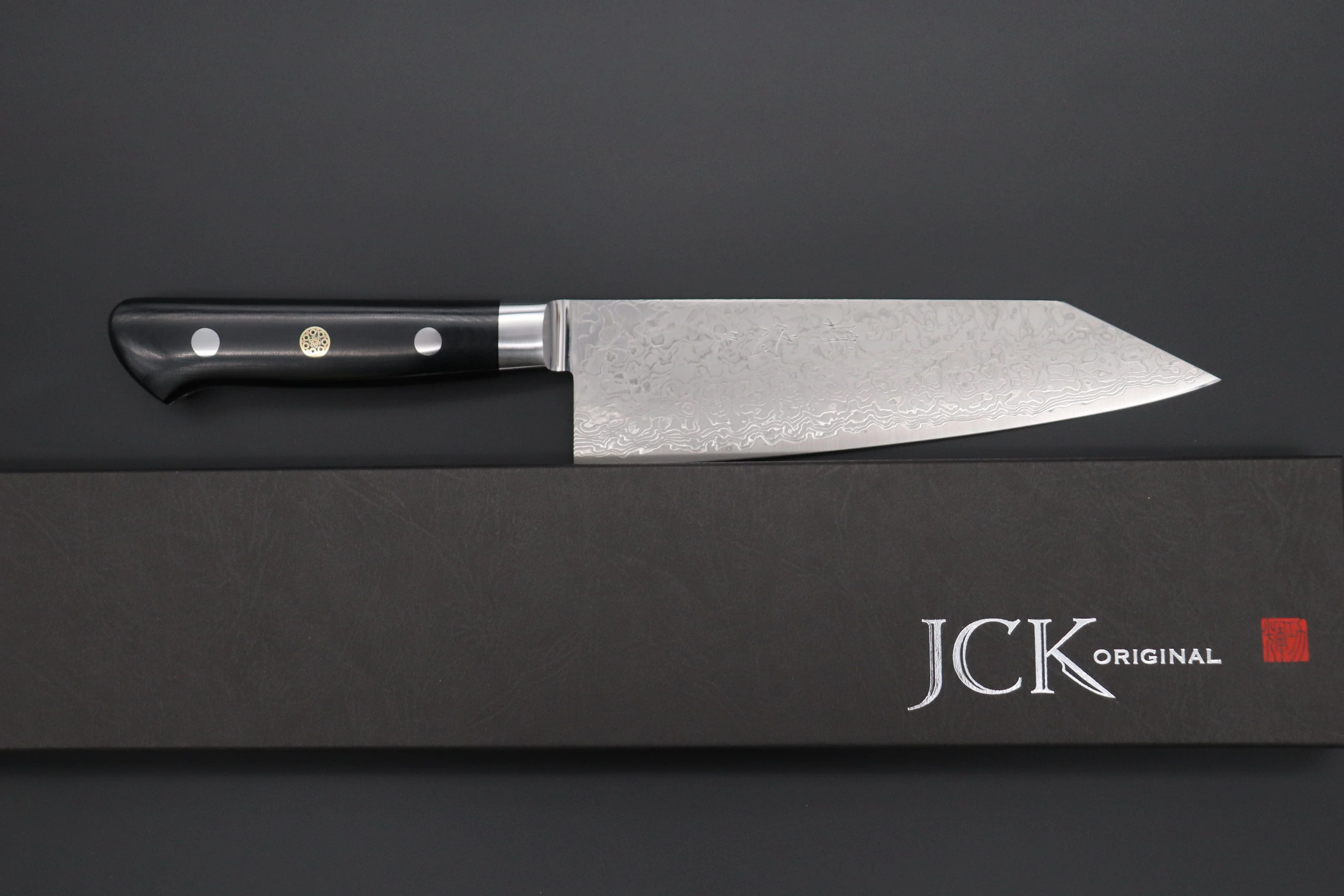 JCK Original Kagayaki R-2 White & Silver Damascus YU-4 Bunka | Kiritsuke 175mm (6.8 inch) - Image 9