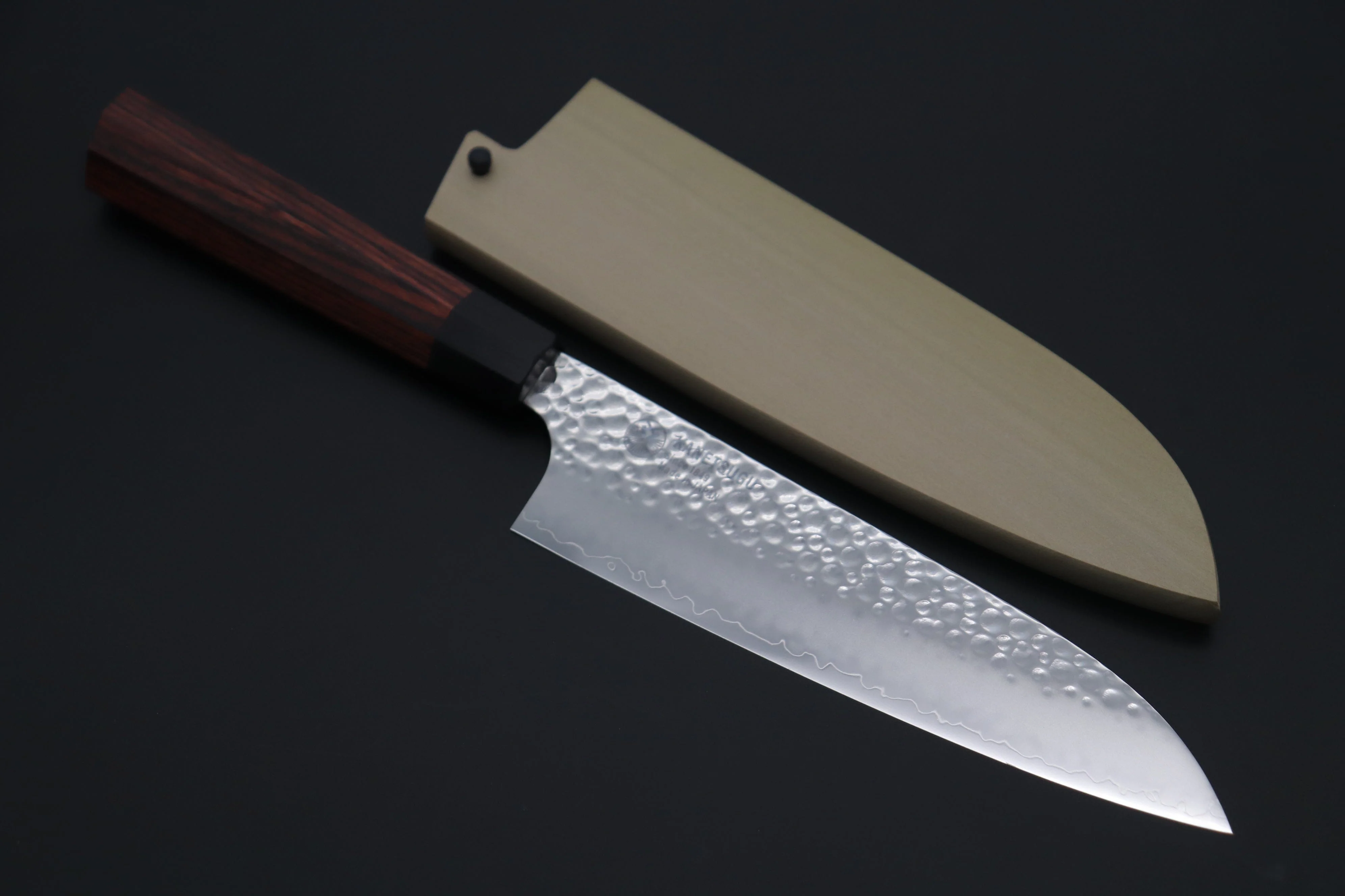 Kanetsugu "Heptagon! 3Pcs Knife Set" CHW-1 Wa Petty 150mm, CHW-2 Wa Santoku 175mm, CHW-3 Wa Gyuto 210mm (comes with Magnolia Sayas) - Image 3