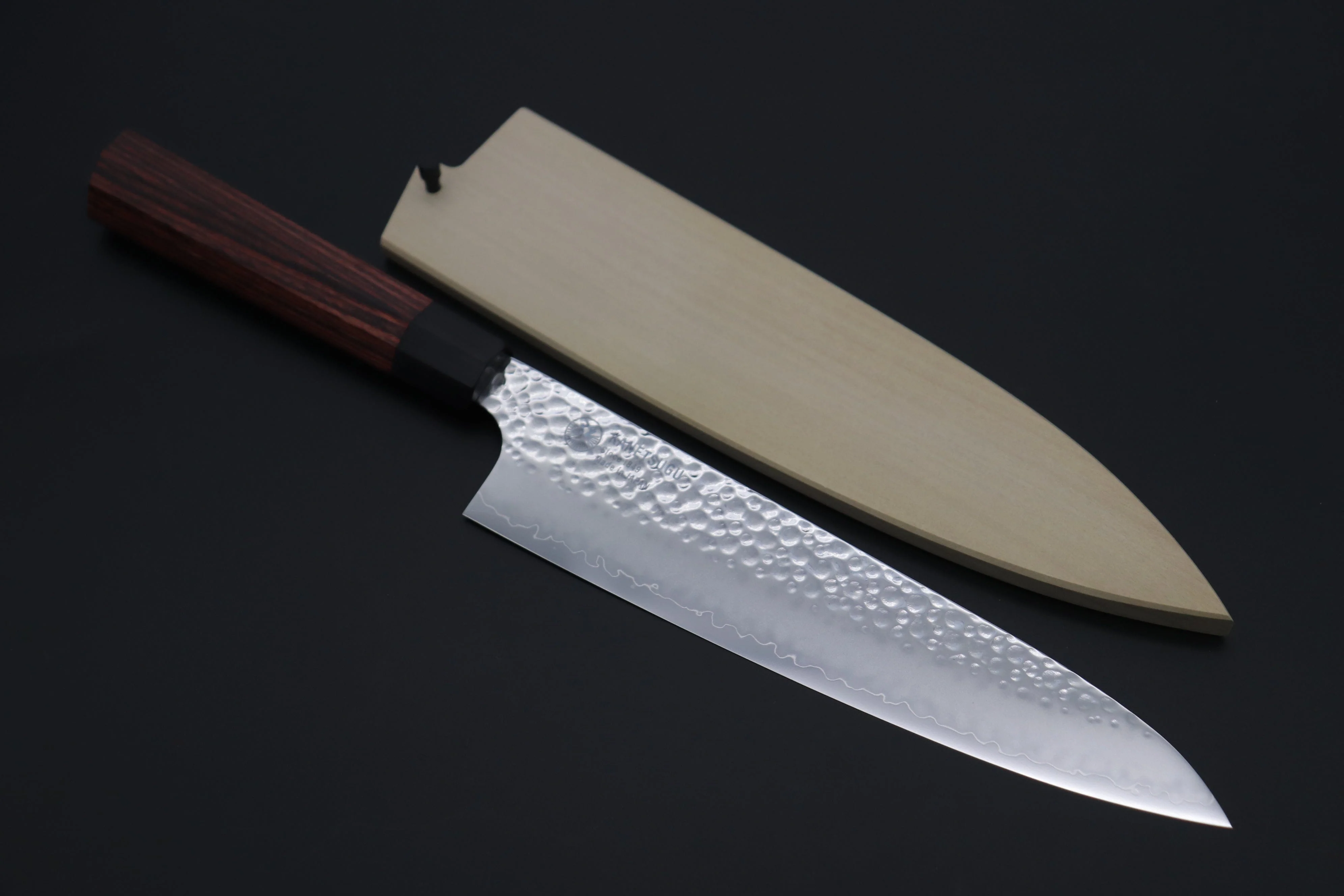 Kanetsugu "Heptagon! 3Pcs Knife Set" CHW-1 Wa Petty 150mm, CHW-2 Wa Santoku 175mm, CHW-3 Wa Gyuto 210mm (comes with Magnolia Sayas) - Image 4
