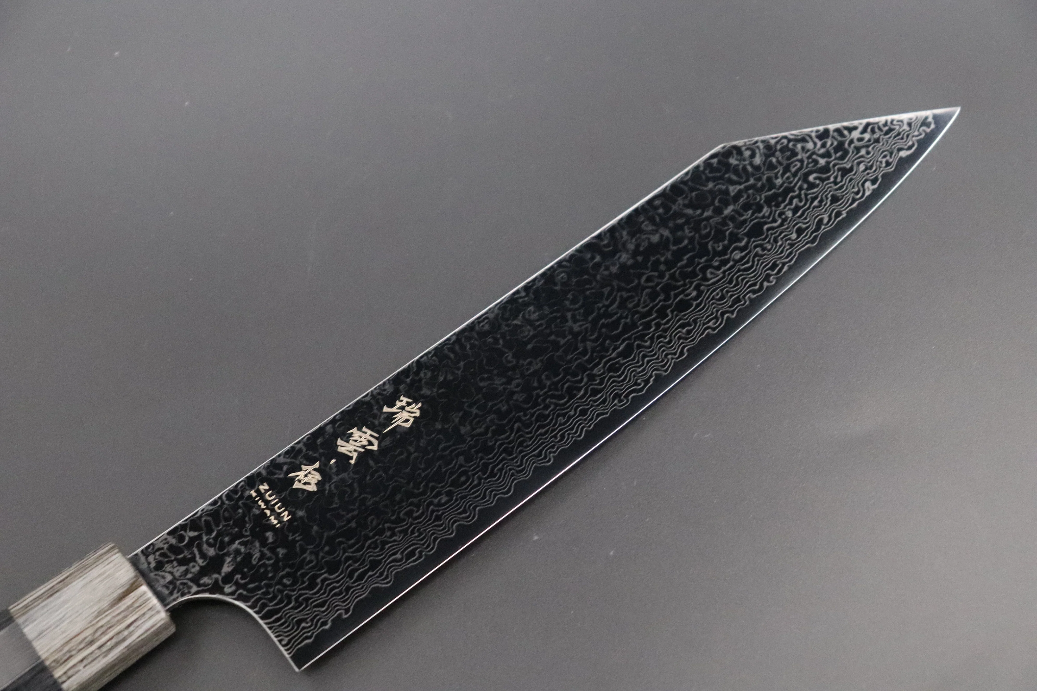 Kanetsugu Zuiun KIWAMI 極 Series R-2 Damascus "DLC Coating" KZD-3極 Kiritsuke (Bunka) 210mm (8.2 Inch) - Image 2