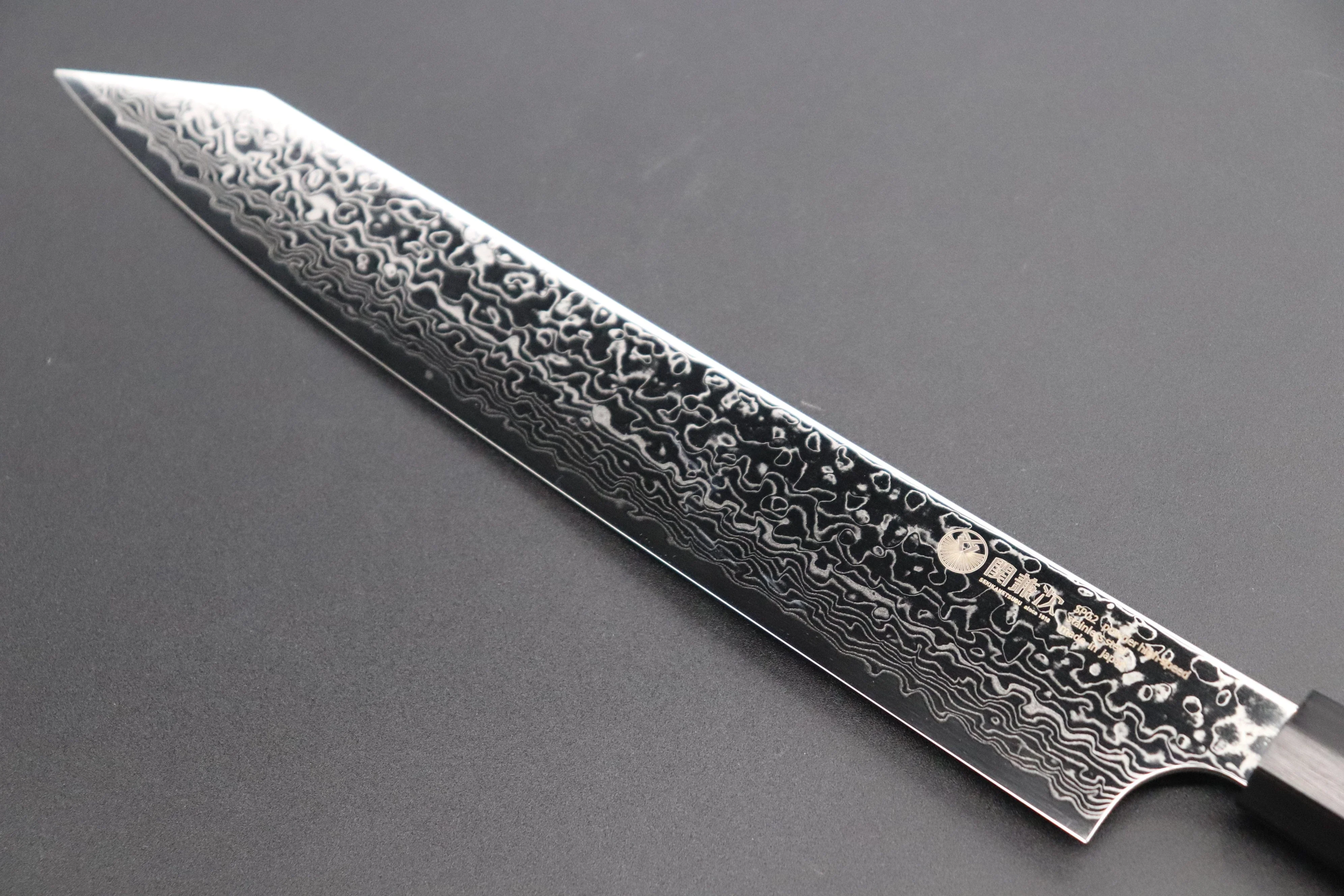 Kanetsugu Zuiun Series R-2 Damascus KZD-4 Kiritsuke Sujihiki 240mm (9.4 Inch) - Image 7