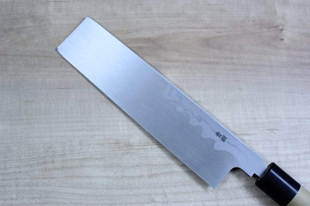Masamoto KH Series Hon Kasumi Suminagashi Blue Steel No.2 Usuba (210mm and 225mm, 2 sizes) - Image 3