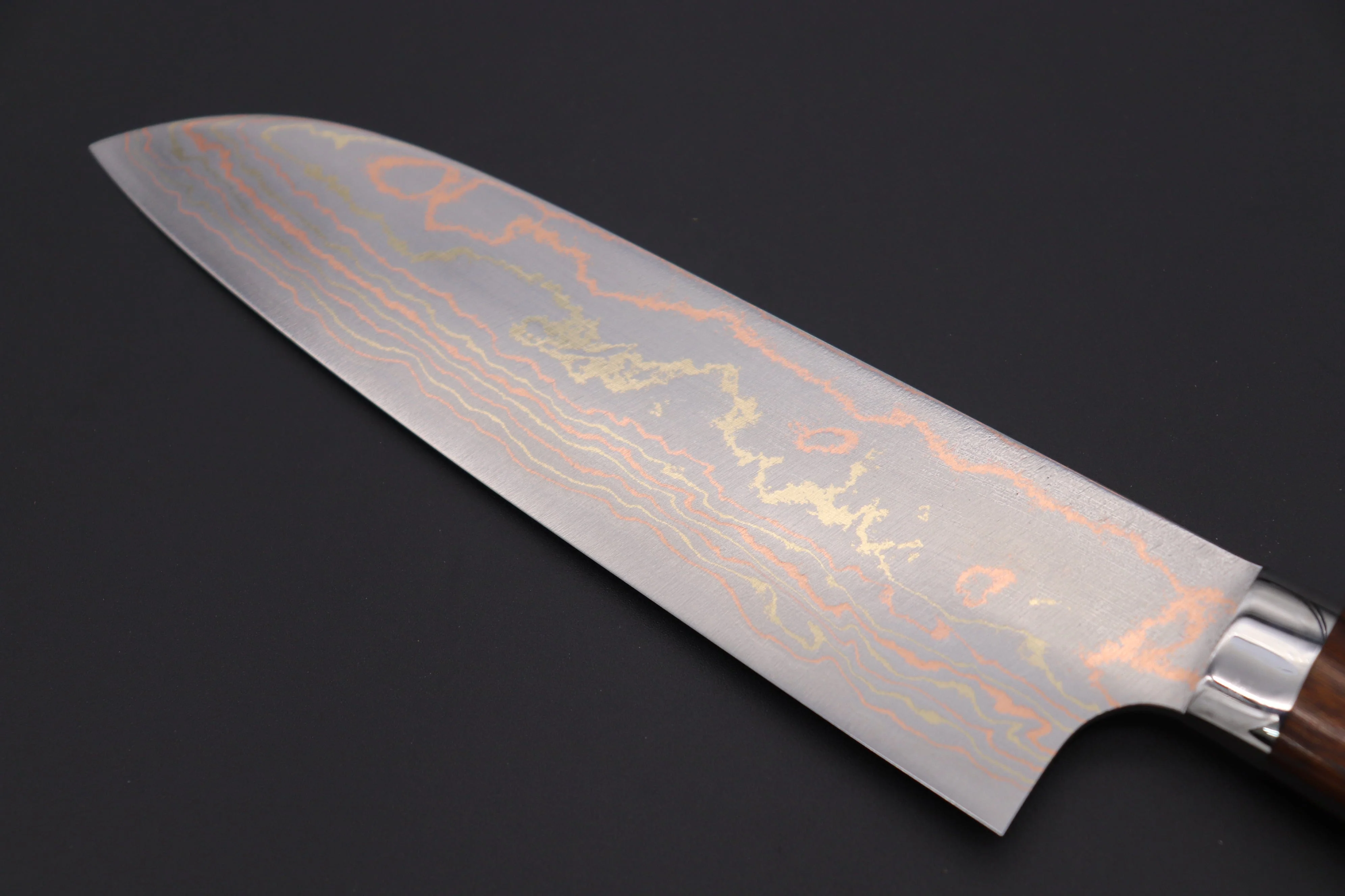 Master Saji Rainbow Damascus Series Santoku 180mm (7 inch, Ironwood Handle) - Image 6