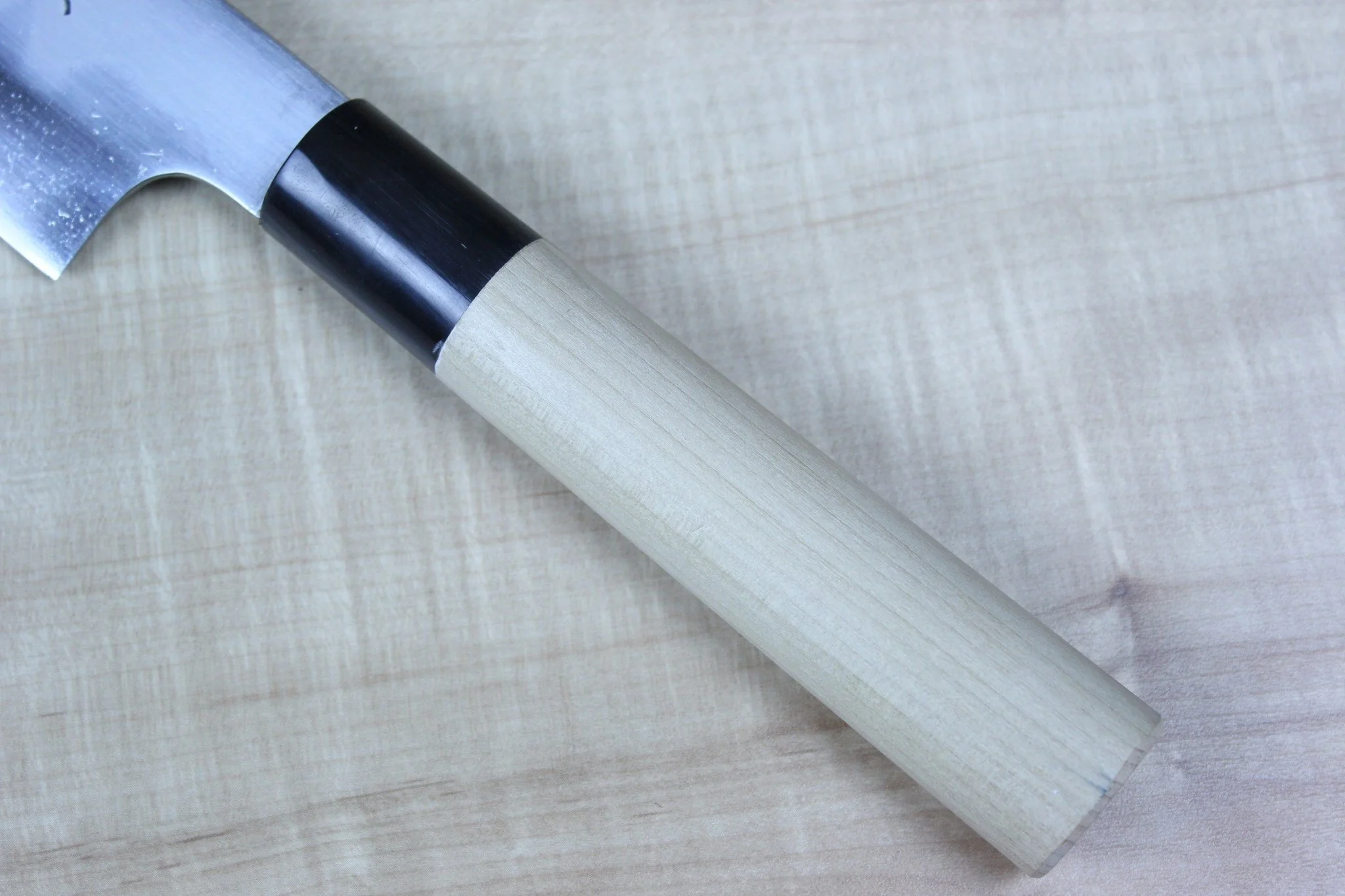 Mizuno Tanrenjo Akitada Honyaki Series White Steel Wa Santoku 180mm (7inch) - Image 4