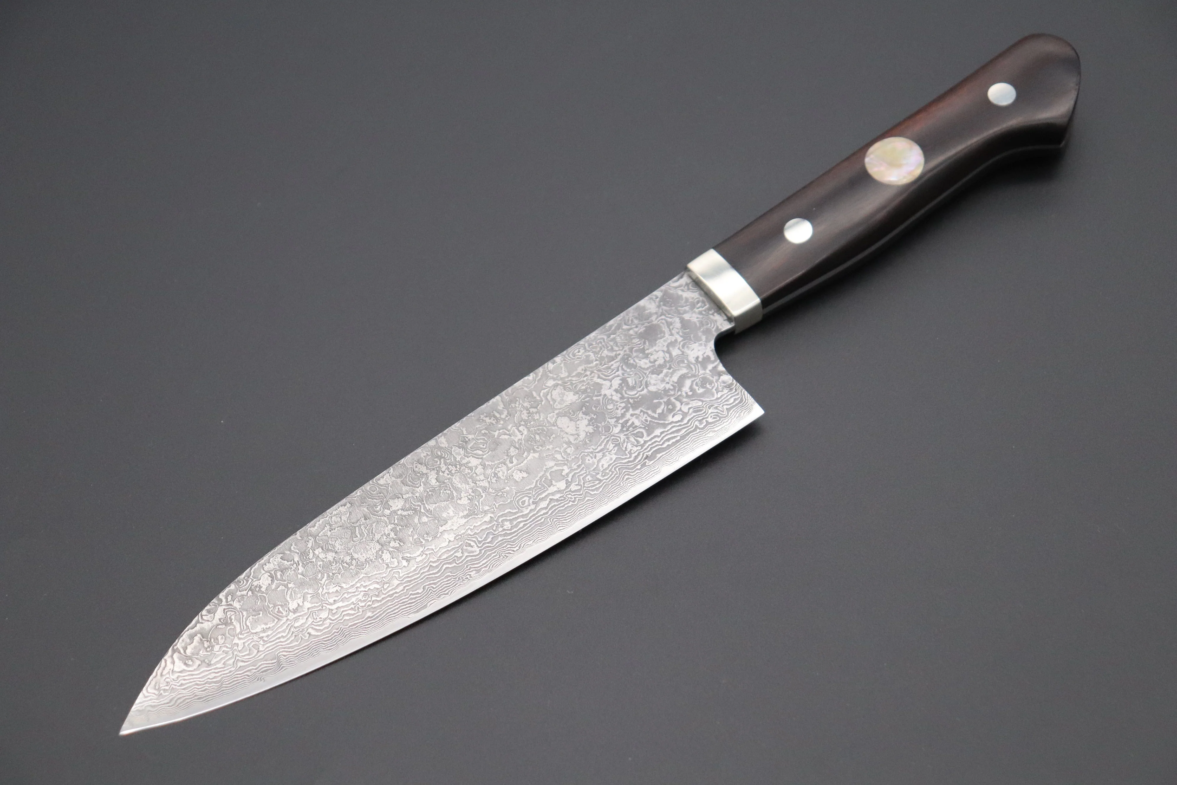 Mr. Itou “Luna Series” R-2 Custom Damascus Gyuto 170mm (6.6 inch) Desert Ironwood Handle (IT-137A)