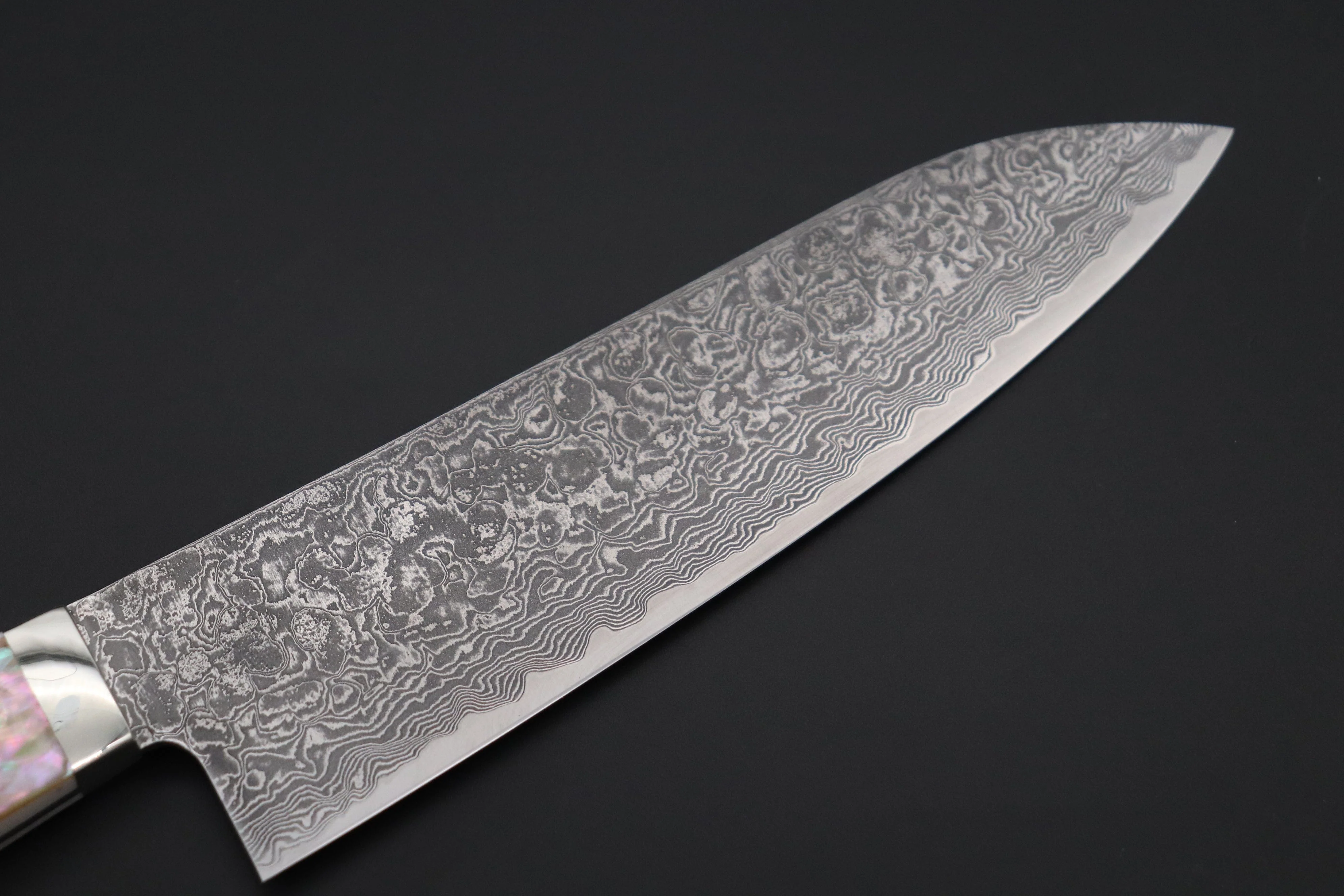 Mr. Itou & Mr. Nagata "Treasure & Pleasure" Limited Edition R-2 Custom Damascus Gyuto 160mm (6.2 inch,  "White Abalone Handle",  IT-12) - Image 6