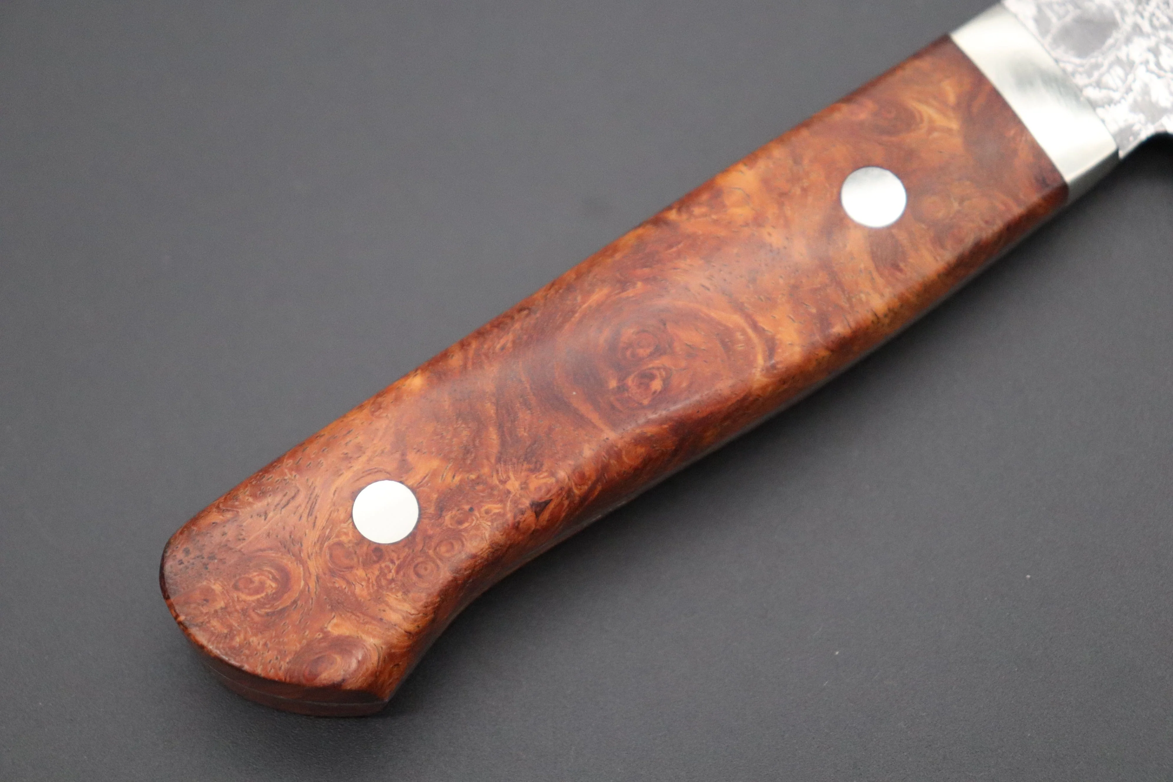 Mr. Itou R-2 Custom Damascus Gyuto 170mm (6.6 inch, Stabilized Quince Burl Wood Handle, IT-141) - Image 6