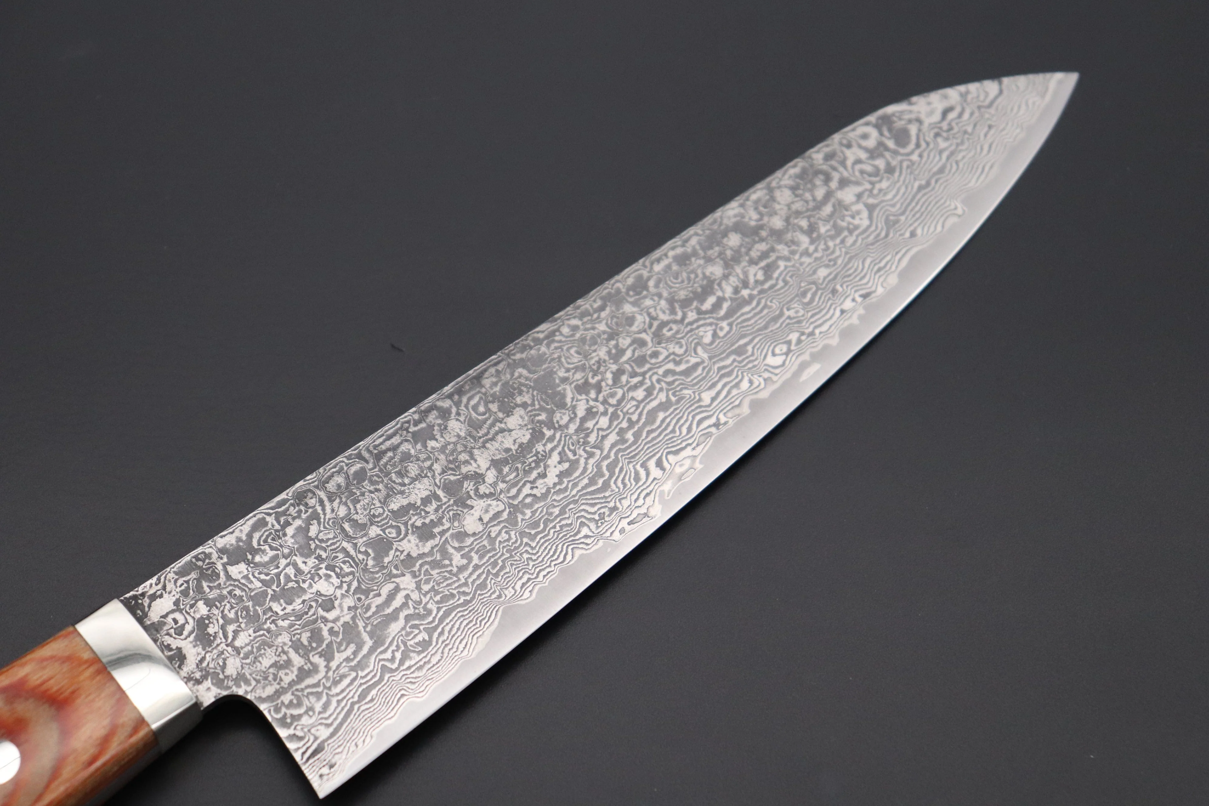 Mr. Itou R-2 Custom Damascus Gyuto 180mm (7 inch) "Brown Pakka Wood Handle" (IT-40) - Image 6