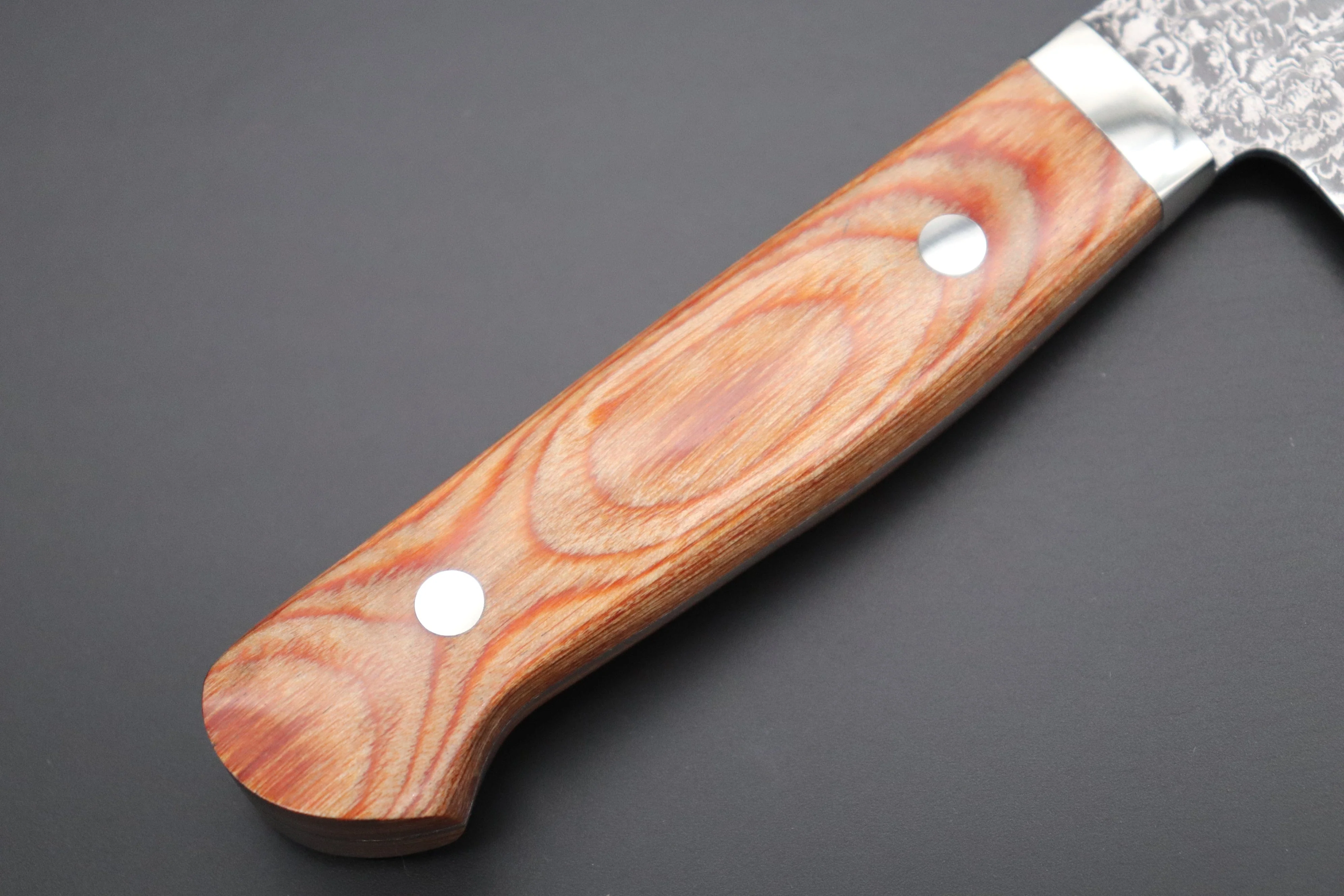 Mr. Itou R-2 Custom Damascus Gyuto 180mm (7 inch) "Brown Pakka Wood Handle" (IT-40) - Image 7
