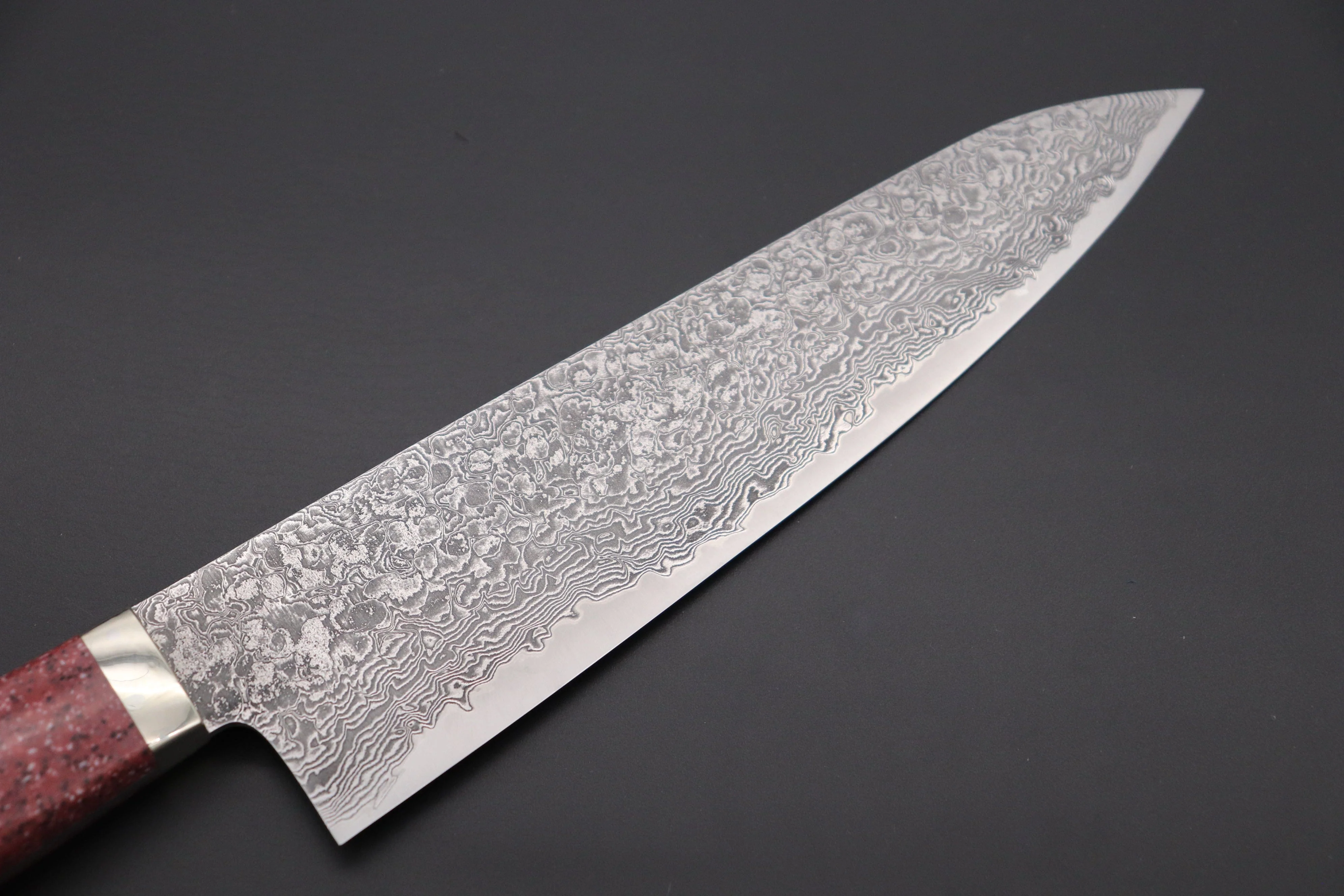Mr. Itou R-2 Custom Damascus Gyuto 180mm (7 inch) "Red Corian Handle" (IT-238) - Image 6