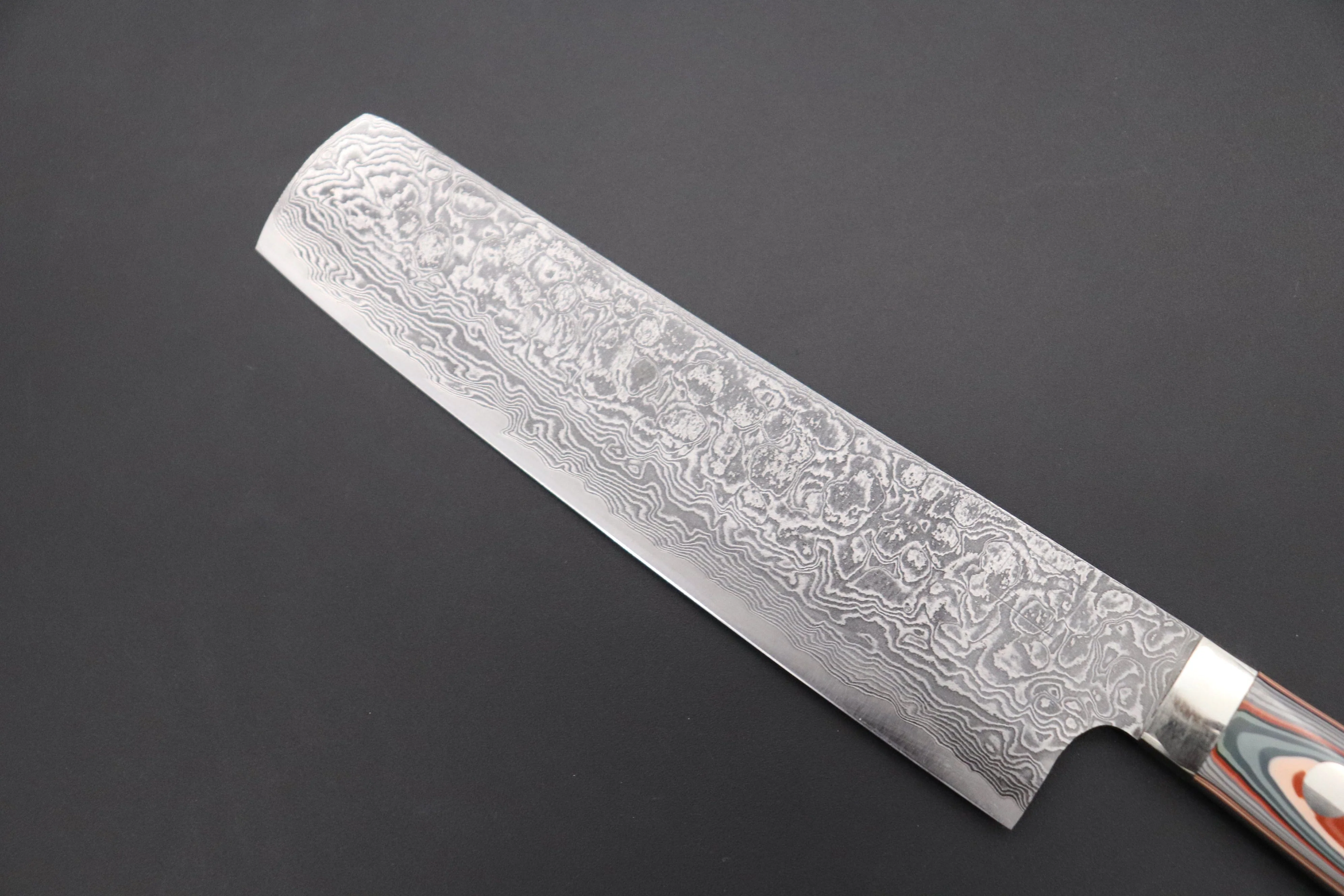 Mr. Itou R-2 Custom Damascus Small-Nakiri 135mm (5.3 inch) "Japanese Lacquer Handle" (IT-222) - Image 2