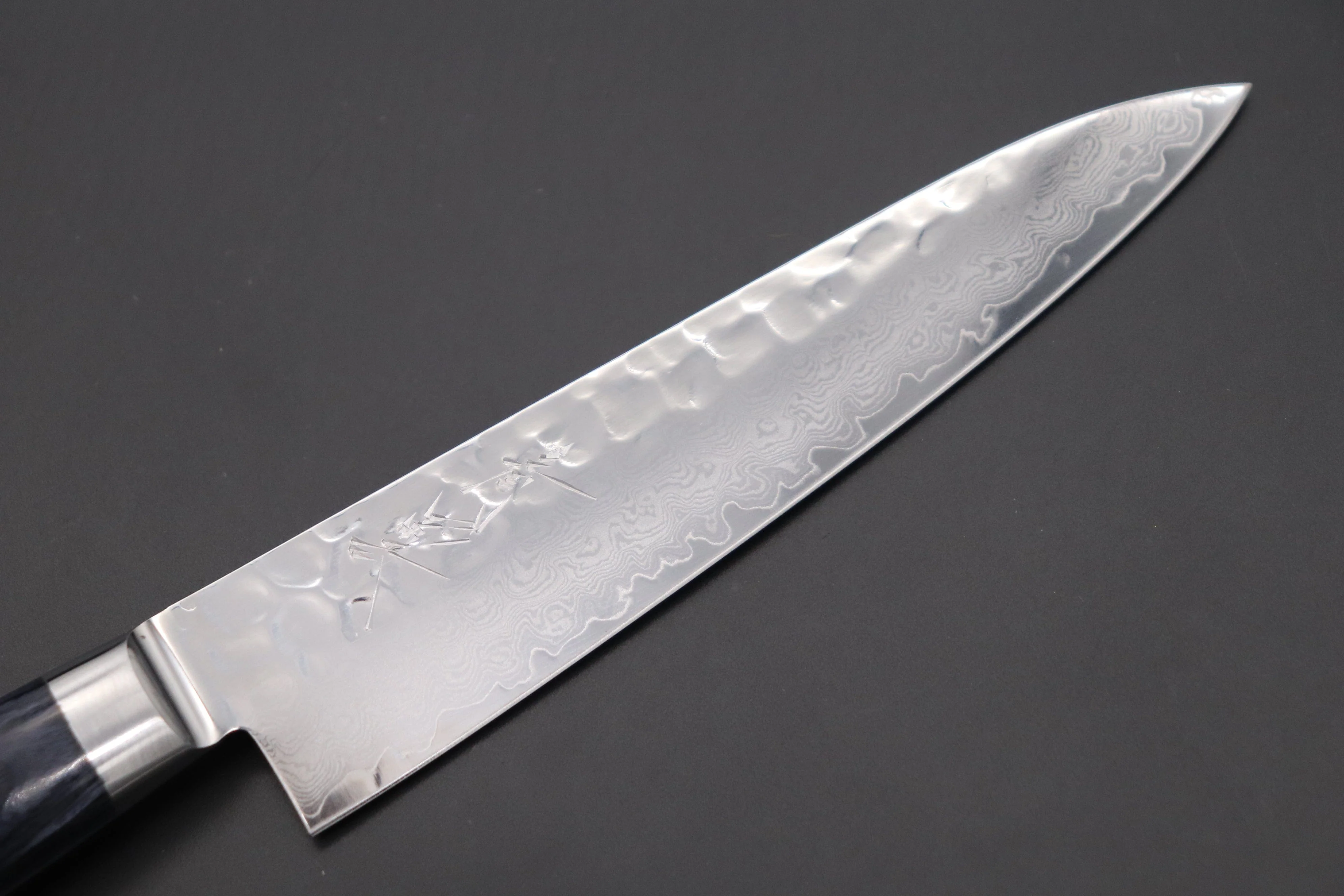 JCK Natures Blue Clouds Series BCDP-1 VG-10 Tsuchime Damascus Petty 135mm (5.3 inch, Royal Blue-Purple Pakka Wood Handle) - Image 3