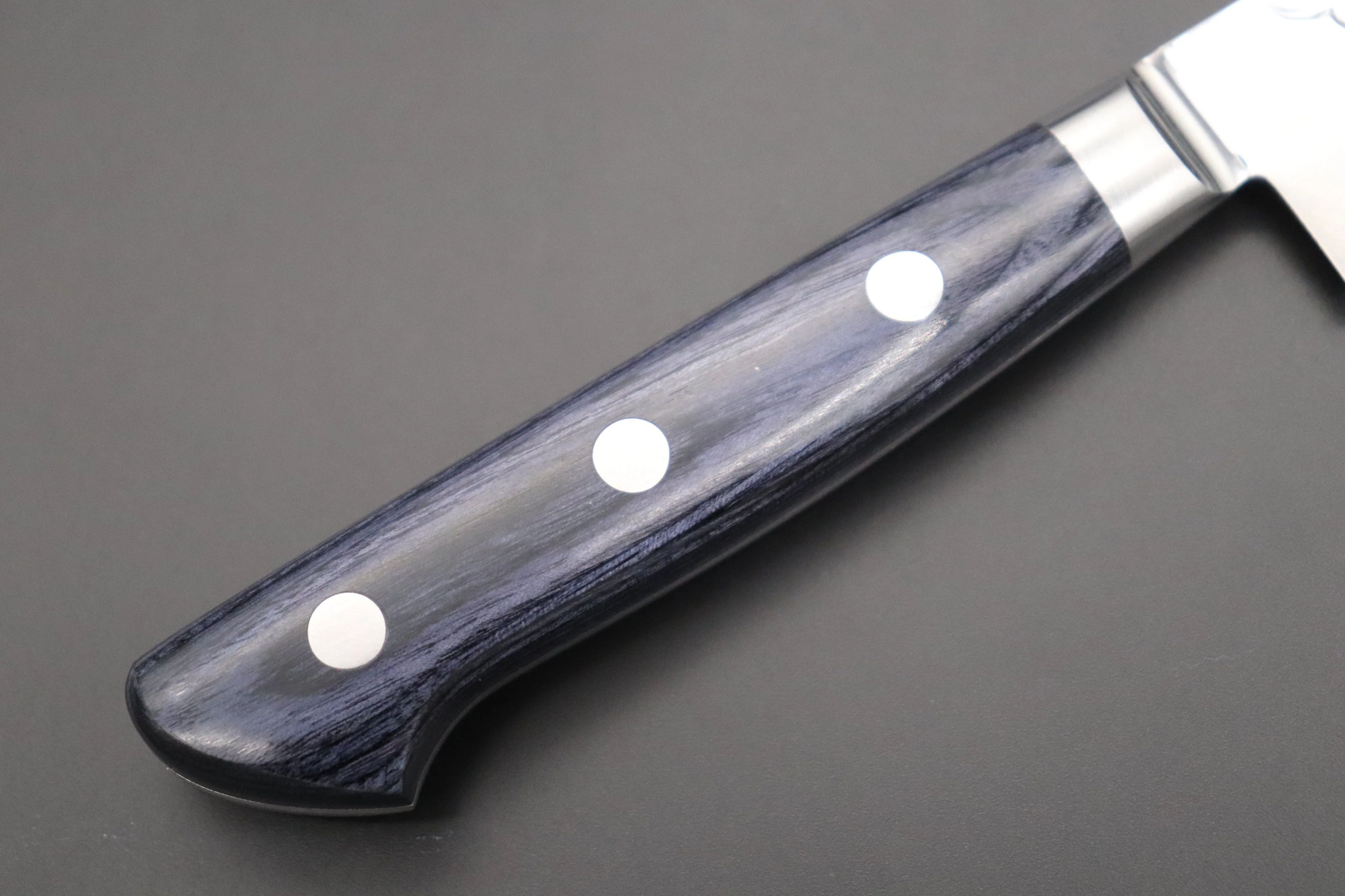 JCK Natures Blue Clouds Series BCDP-1 VG-10 Tsuchime Damascus Petty 135mm (5.3 inch, Royal Blue-Purple Pakka Wood Handle) - Image 4