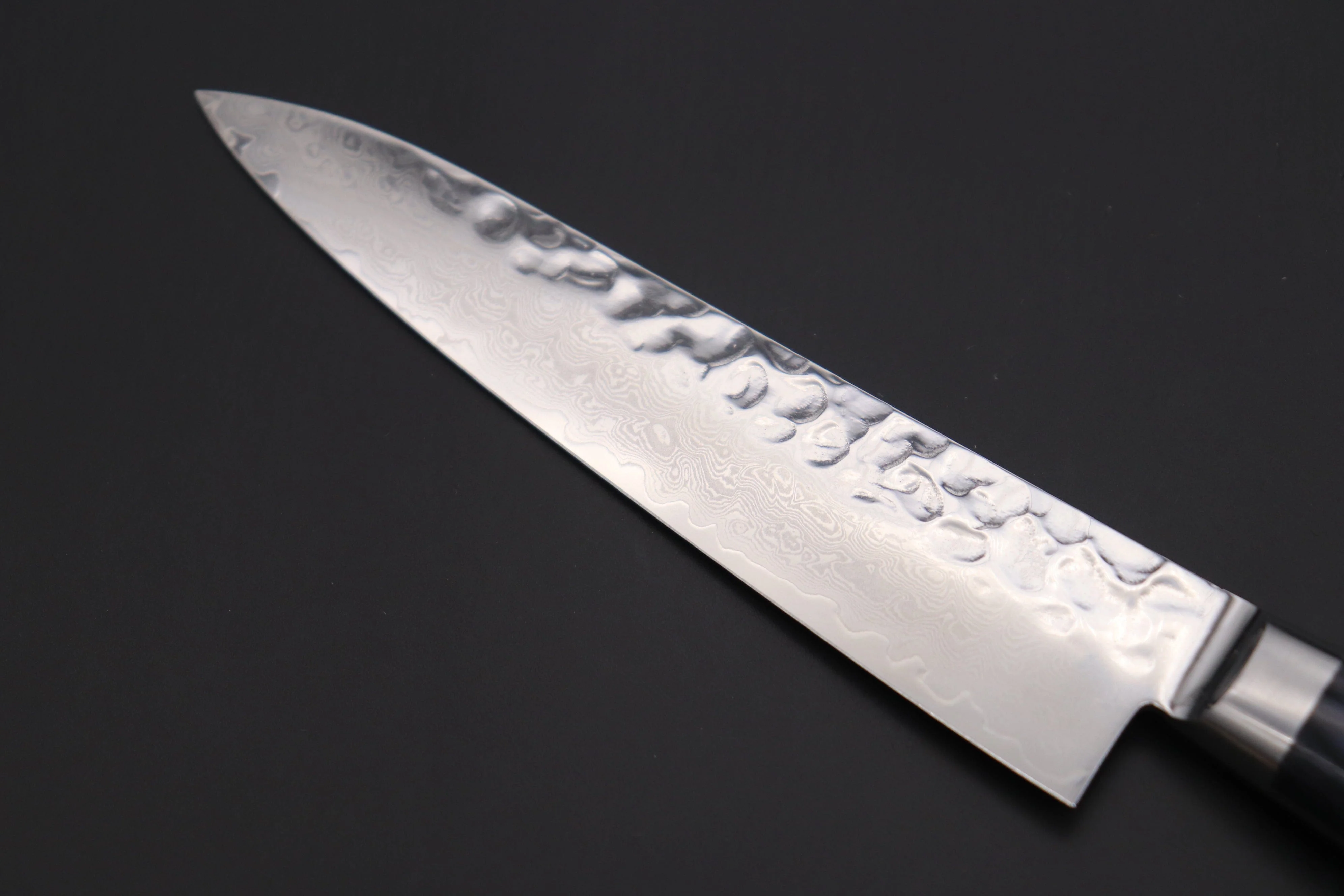 JCK Natures Blue Clouds Series BCDP-1 VG-10 Tsuchime Damascus Petty 135mm (5.3 inch, Royal Blue-Purple Pakka Wood Handle) - Image 7