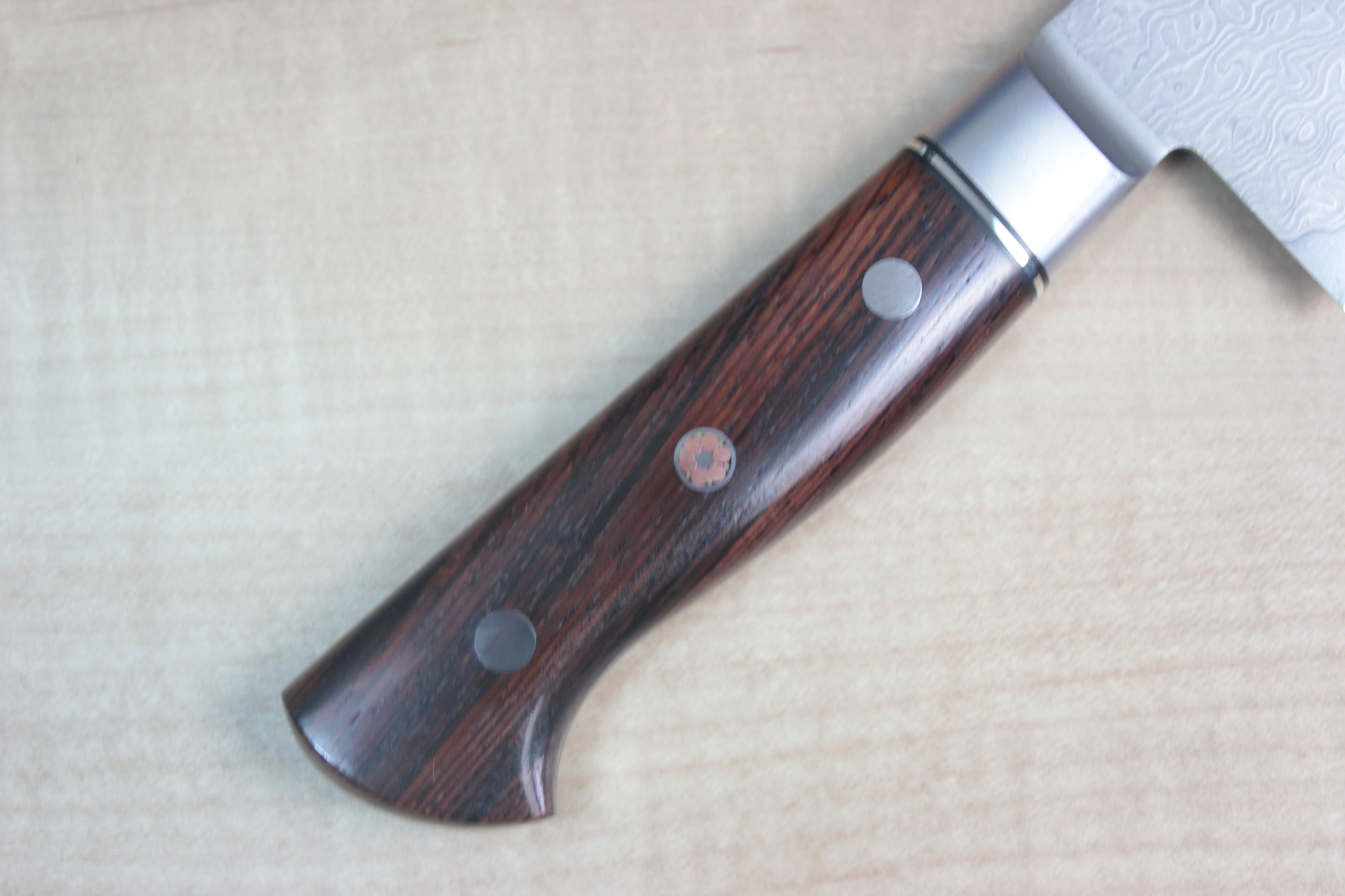 SHIKI 黒龍 Black Dragon Series Santoku 180mm (7 inch, Cocobolo Wood Handle) - Image 3